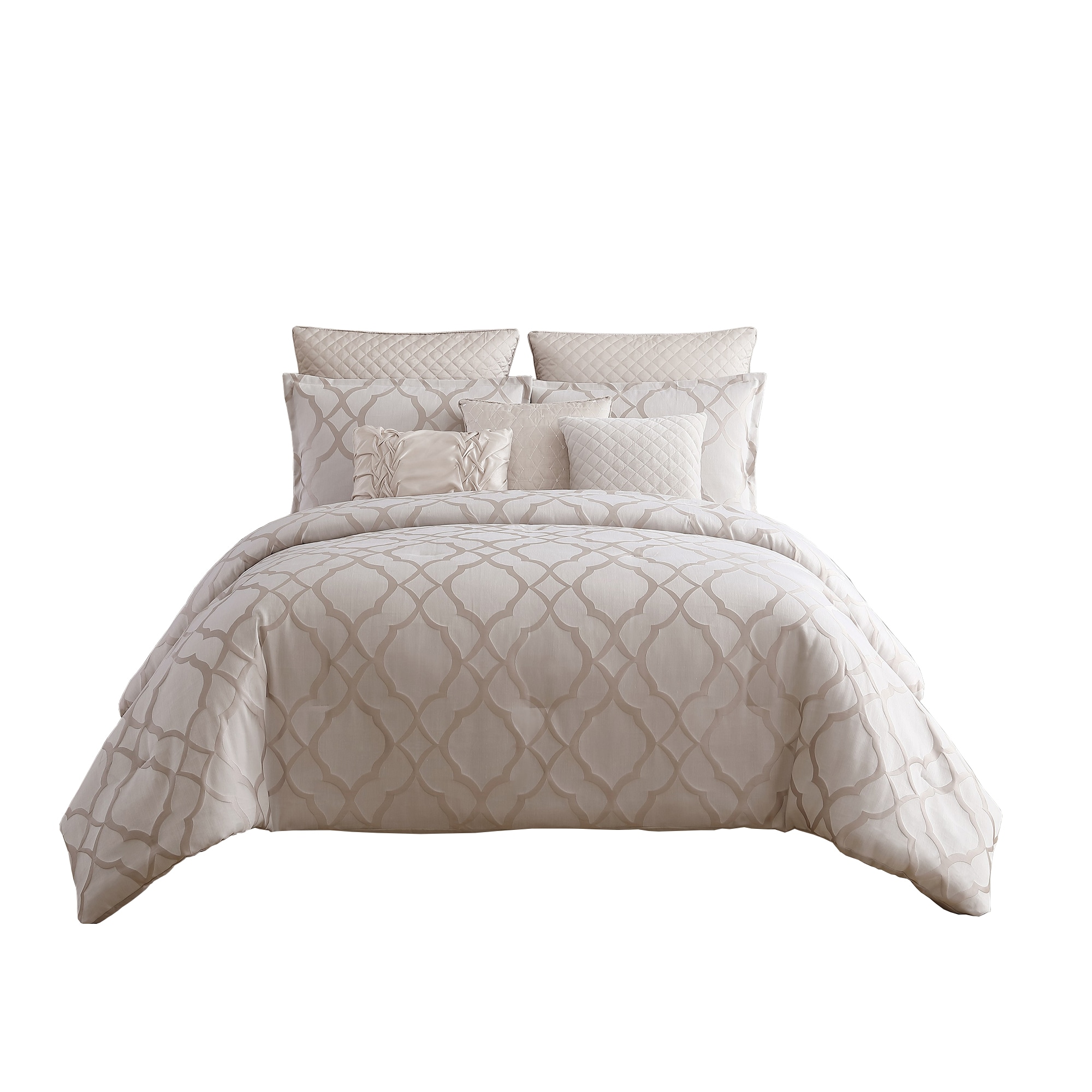 Benzara BM225201 White Multi King Comforter