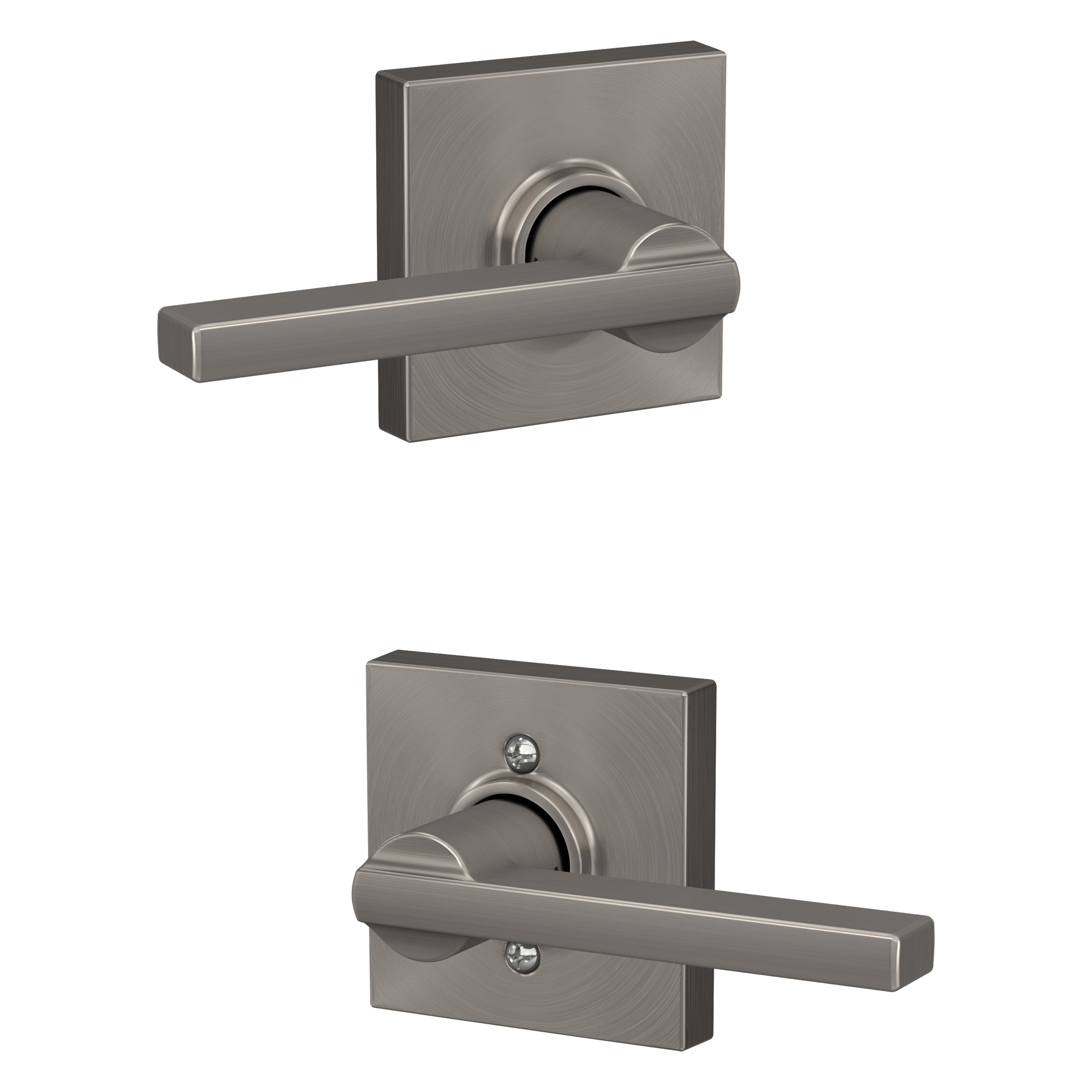 Schlage Latitude-Collins Satin Nickel Universal Interior/Exterior Hall ...