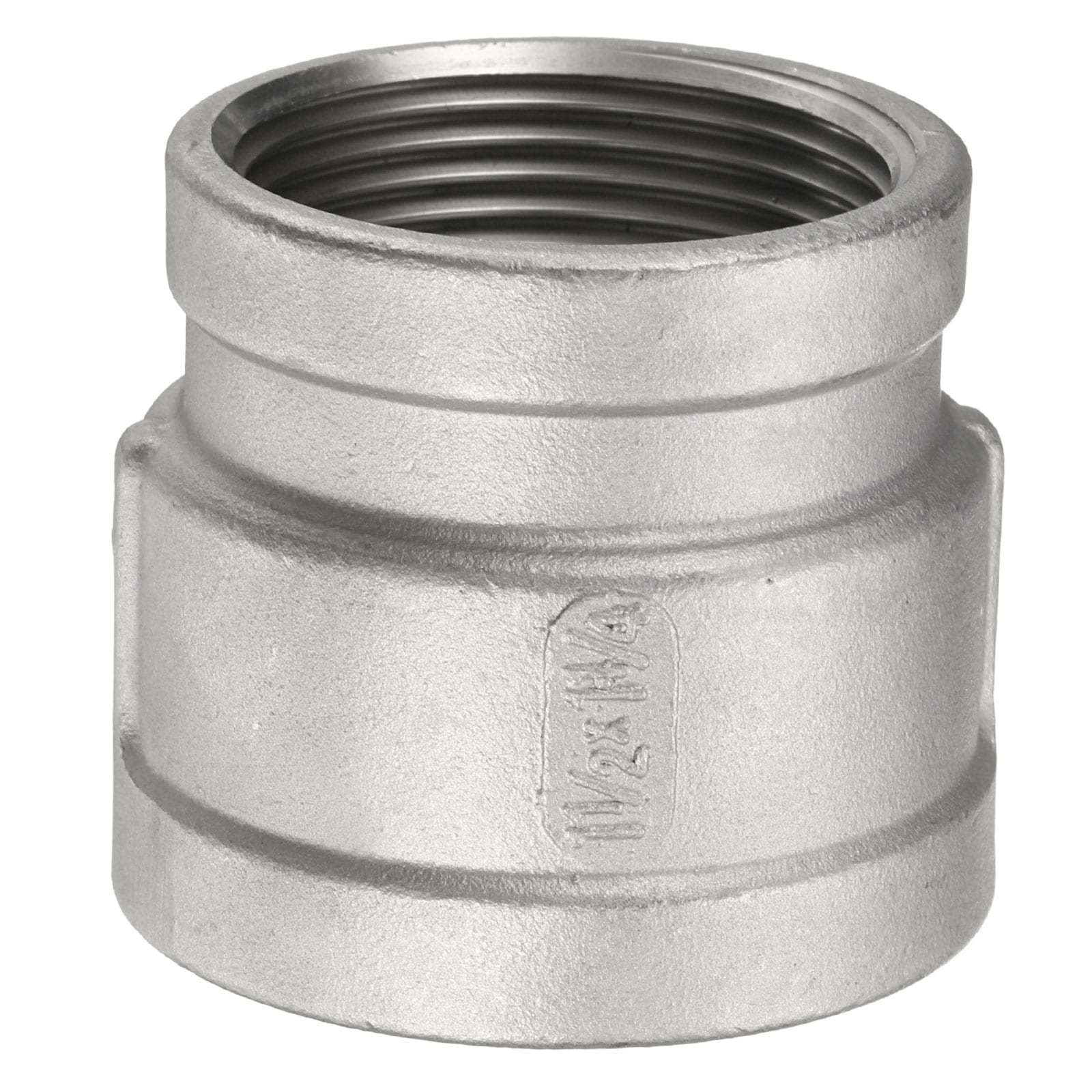 Harfington Reducing Coupling 1-1/2 x 1-1/4inch NPT Female Threaded 304 Stainless Steel Reducer Taper Cast Pipe Fitting Adopts for Water Oil Gas Tube