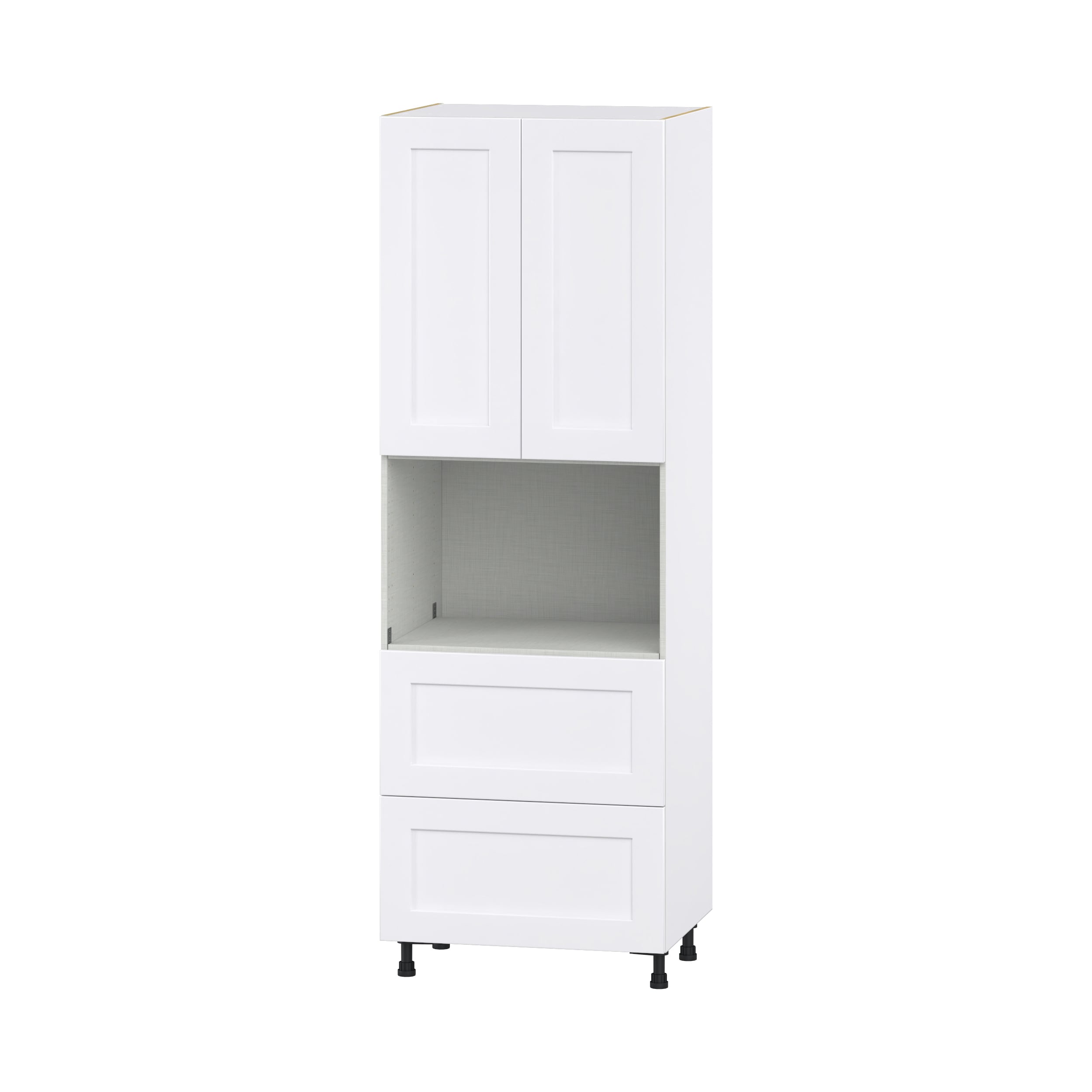 Hugo&Borg DSTM2D3089.5-JO Jolie 30-in W x 89.5-in H x 24-in D Warm White 2 -Drawers Pantry Fully assembled Cabinet (Flat Panel Shaker)
