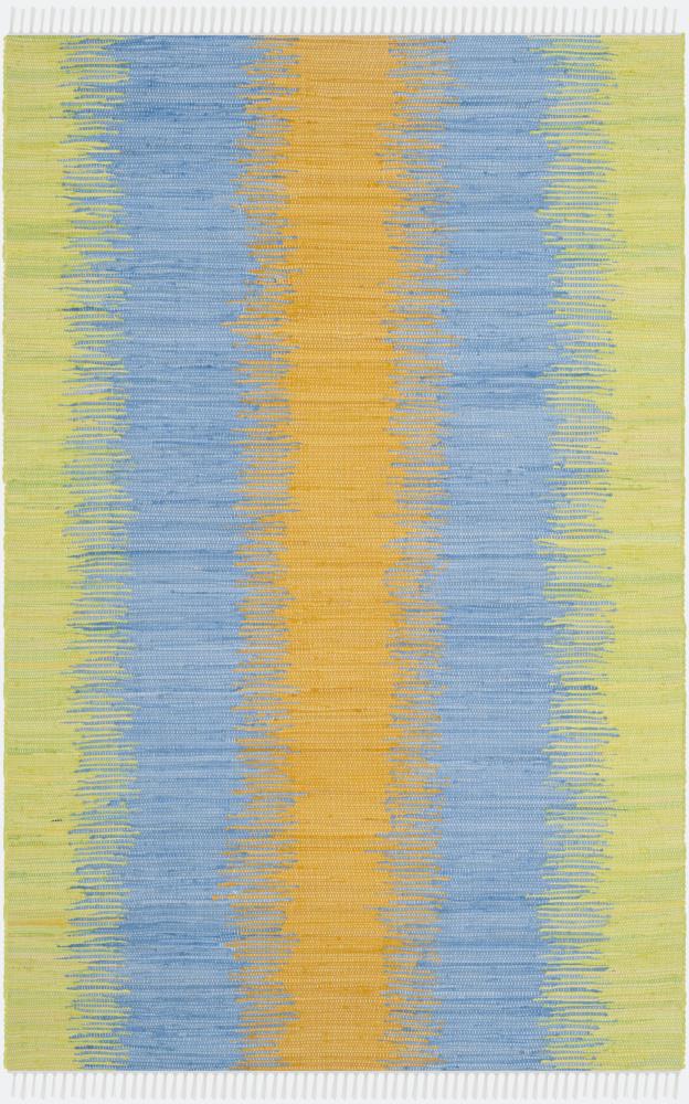 Safavieh MTK710B-5 Montauk Exmouth 5 x 8 (ft) Cotton Green/Gold Rectangular Indoor Stripe Coastal Area rug