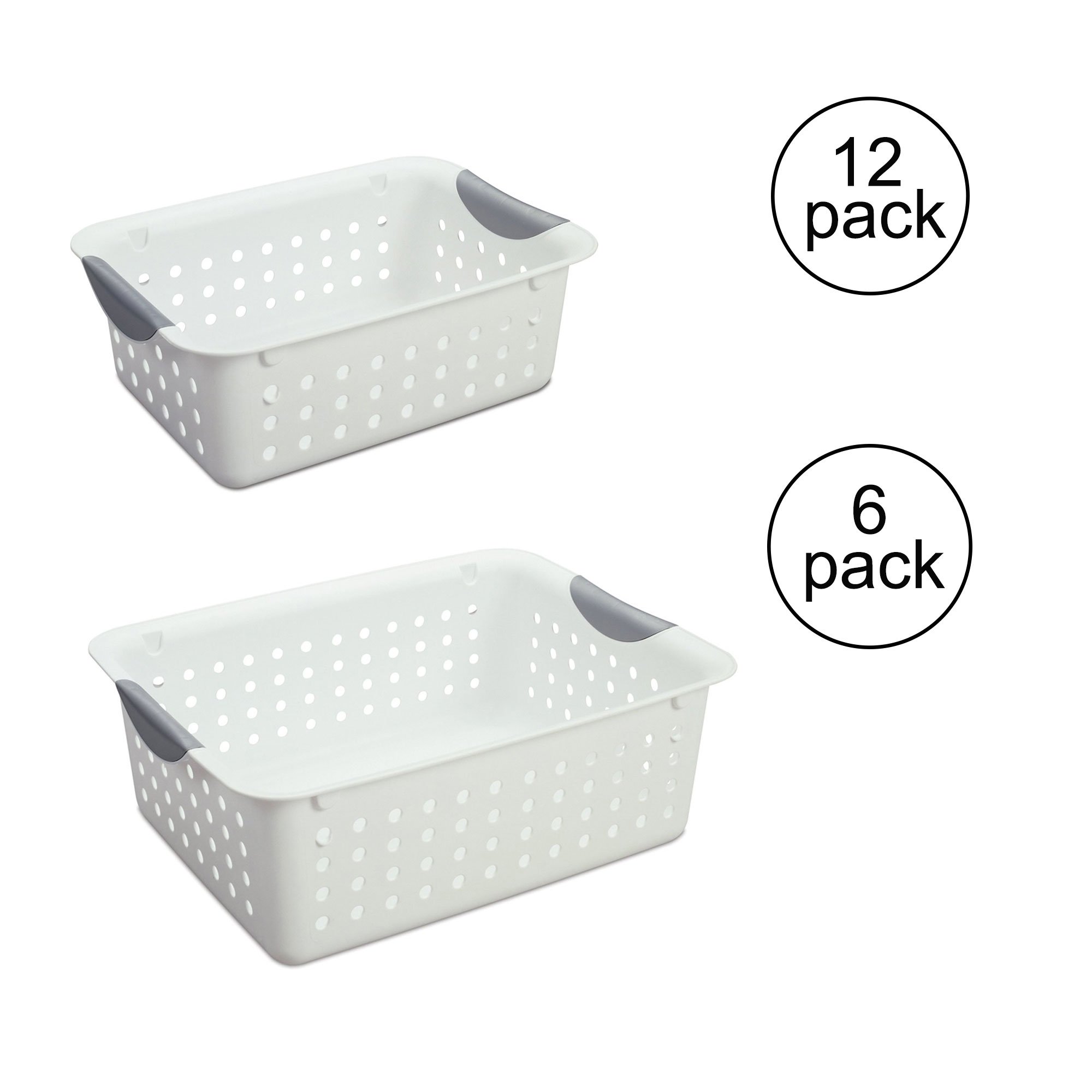 Sterilite Medium & Small Ultra Plastic Storage Bin Organizer Basket (12 Pack)