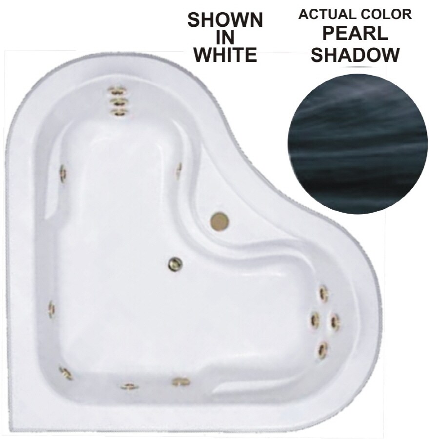 Watertech Whirlpool Baths 6464 PEARL SHADOW Warertech 64-in W x 64-in L Pearl Shadow Acrylic Corner Center Drain Drop-In Whirlpool Tub (Drain Included)
