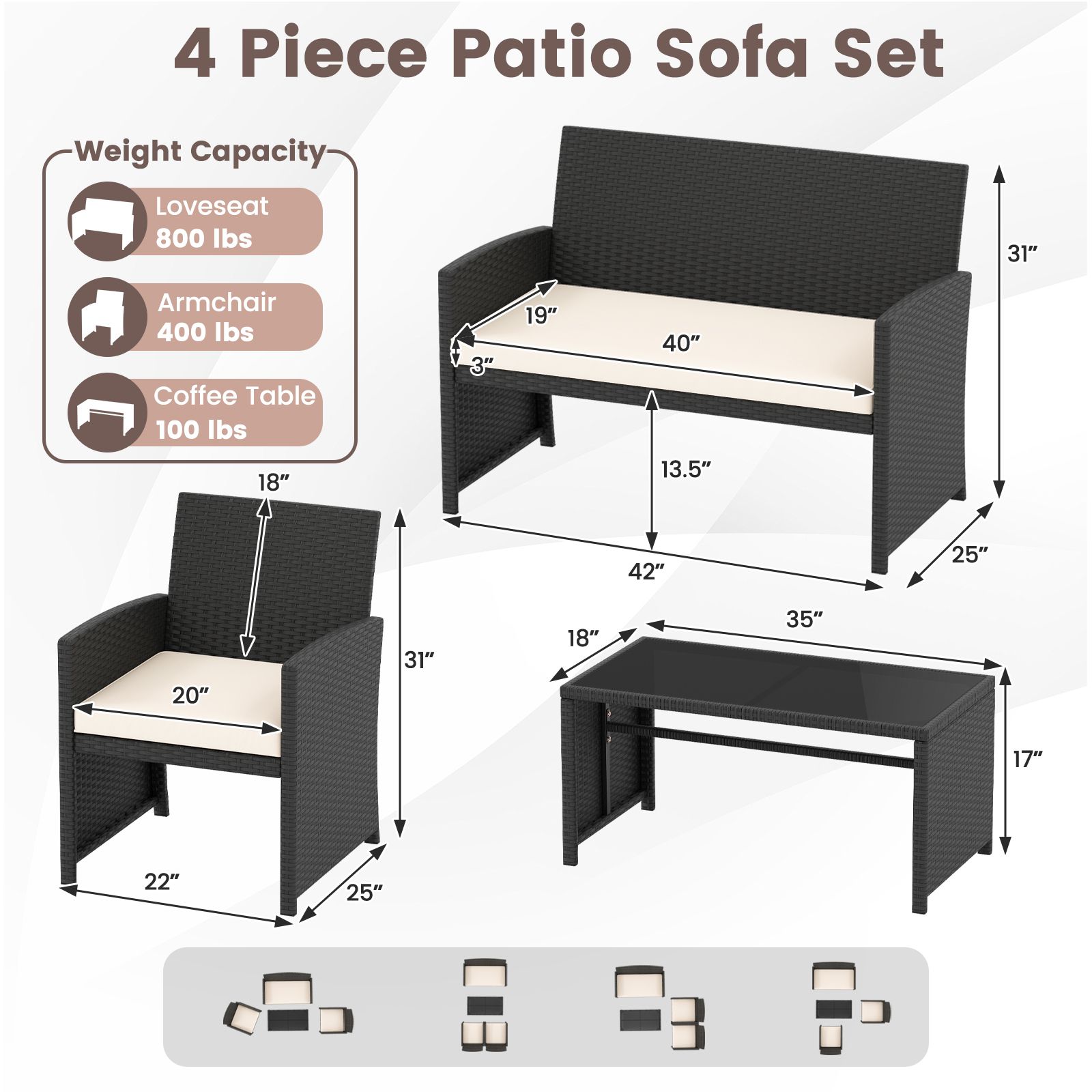 Slickblue D-CO-HW04747WH Patio-Conversation-Sets - View #3
