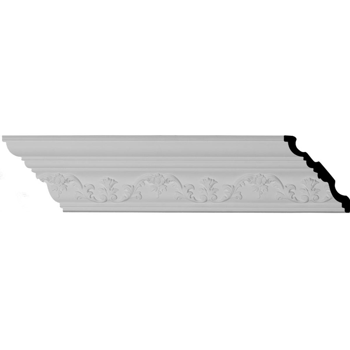 Ekena Millwork MLD04X04X05KE-CASE-8 Kent 5-3/8-in x 7-ft 10-1/2-in Primed Urethane Crown Moulding 8 -Pack