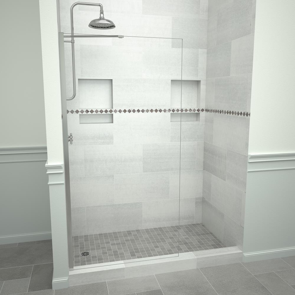 Redi Screen 54RCPLF03676 Polished Chrome 58-in x 76-in Semi-frameless Fixed Shower Door
