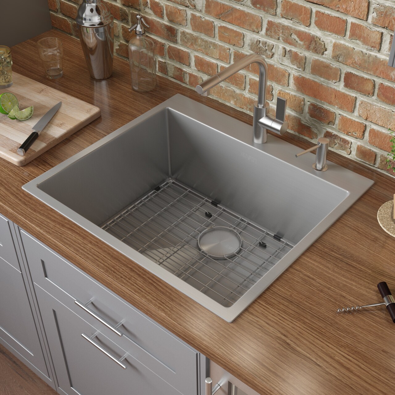 25-Inch Stainless Steel Single Bowl Drop-In Kitchen Sink