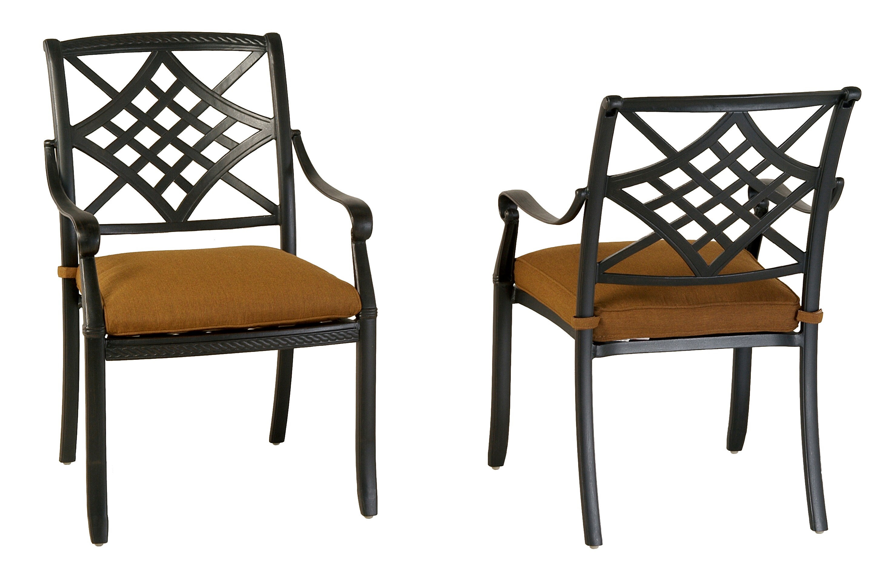 allen + roth 813141 Whitley Place Set of Frame Dining Chair(s) with Brown Sunbrella Cushioned Seat