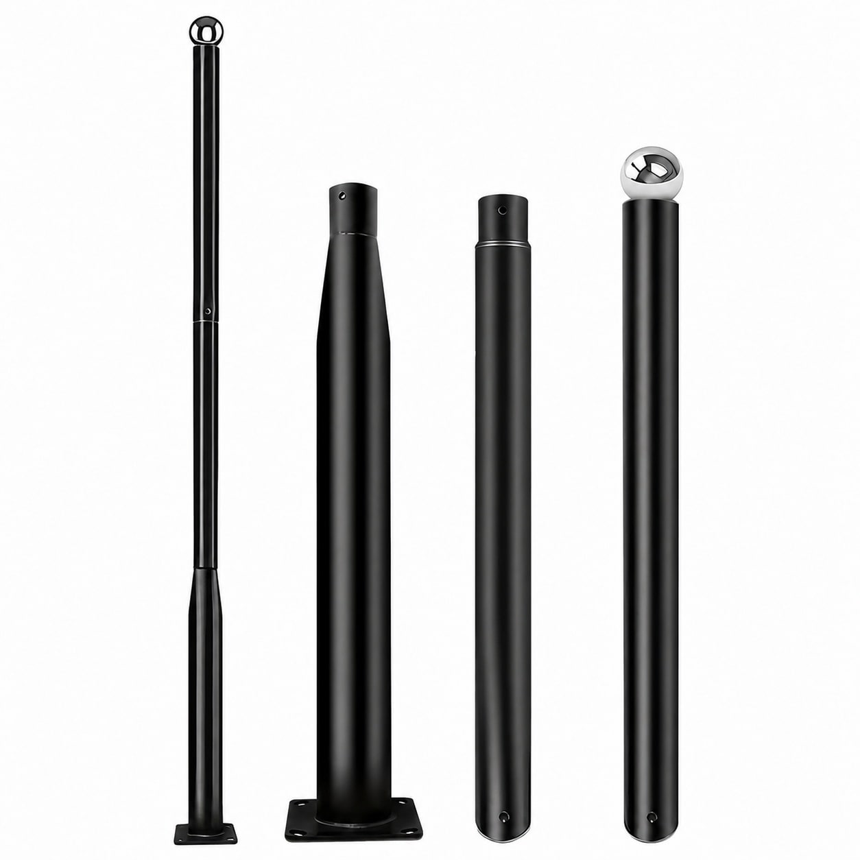 Aoibox  10 ft Adjustable Galvanized Steel Outdoor Street Light Pole with Rebar Cage Mount Compatible with Solar Fixtures