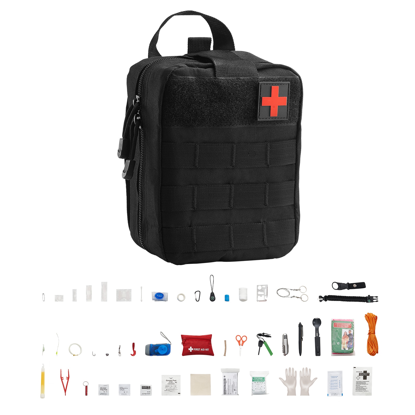 GIVIMO Survival First Aid Kit 250 Pieces 600D Nylon Trauma Emergency Kit Survival Gear and Equipment for Camping Hiking Hunting Boat Earthquake Outdoor Adventure #LW108GIVSS3761