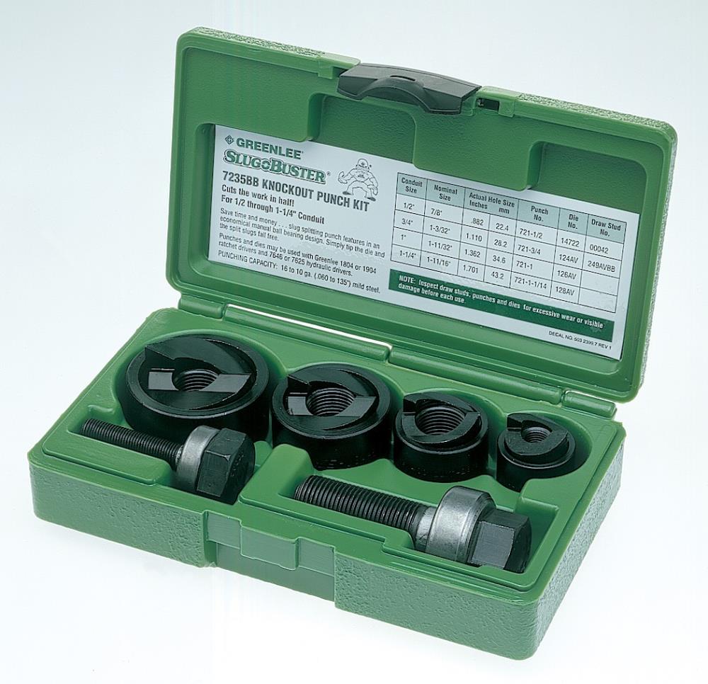 Greenlee Multiple Sizes Manual Knockout Punch Set