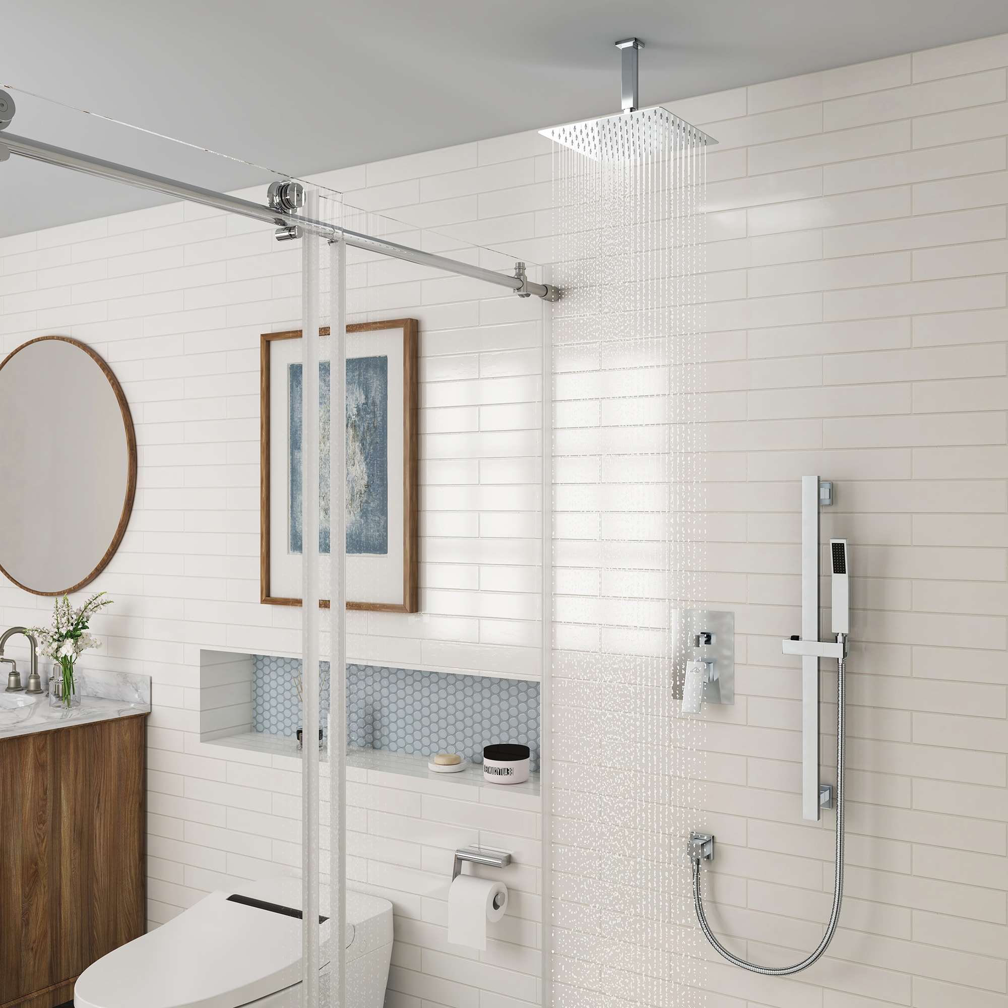CASAINC M6627-B-10-CP Showerhead-Bar-Panels - View #12