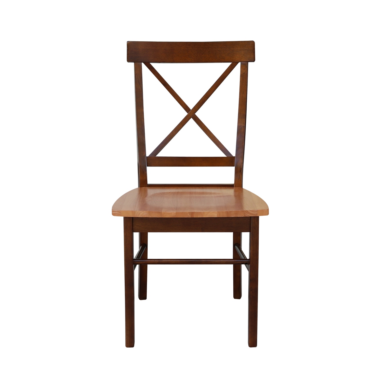 Cinnamon and Espresso Cross Back Wood Side Chair Set