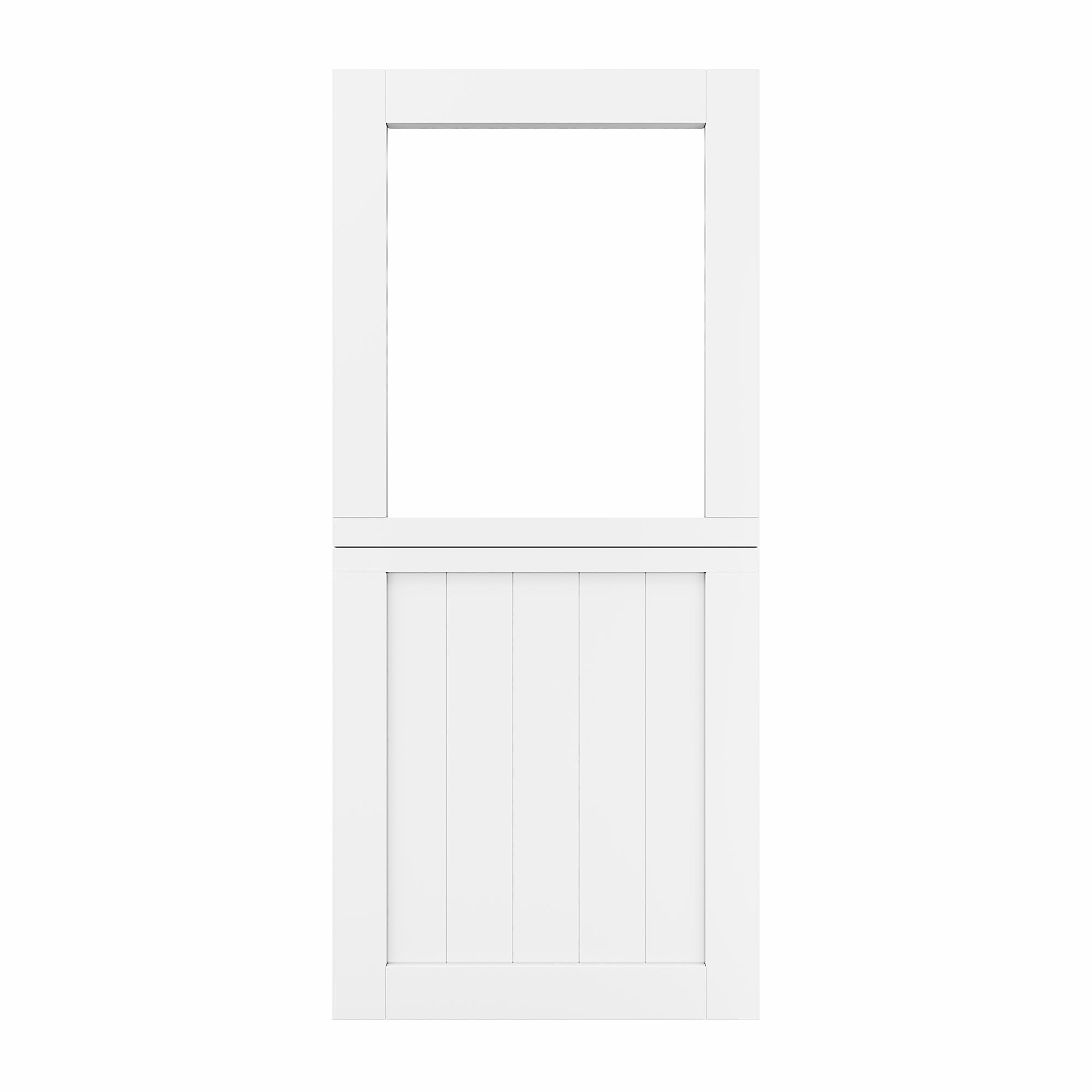 HYALON - 1 Lite Clear Glass White Prefinished Pine Wood and Dutch Door Slab 32-in x 80-in