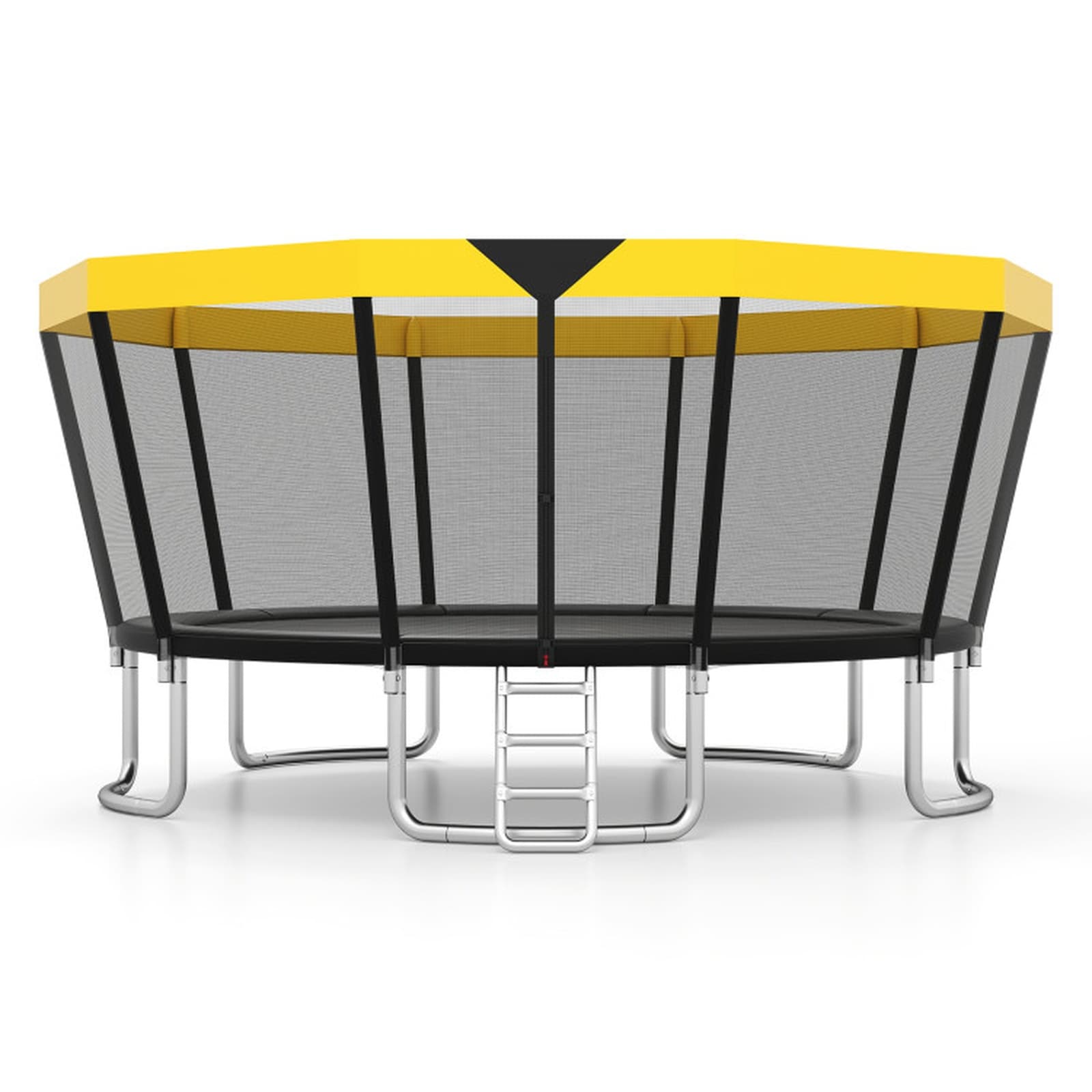 SUGIFT - ASTM Compliant 16-ft Recreational Trampoline Yellow 500-lb Static Capacity Galvanized St...