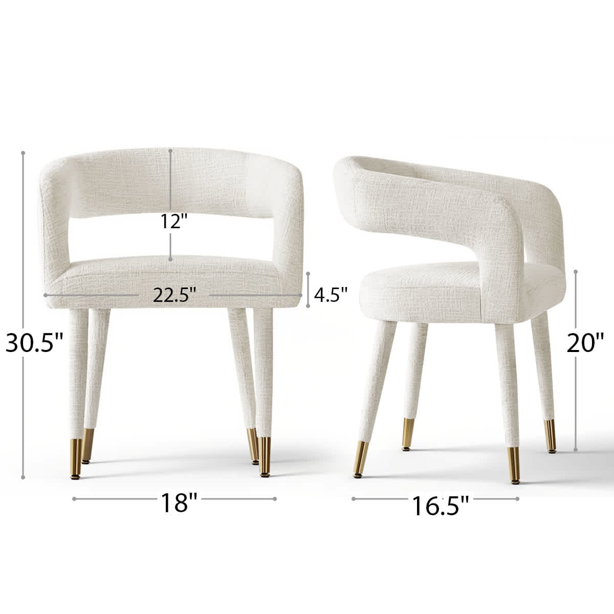 Maison Boucle ANNA-CHAIR-BEIGE-8 Dining-Chairs - View #3
