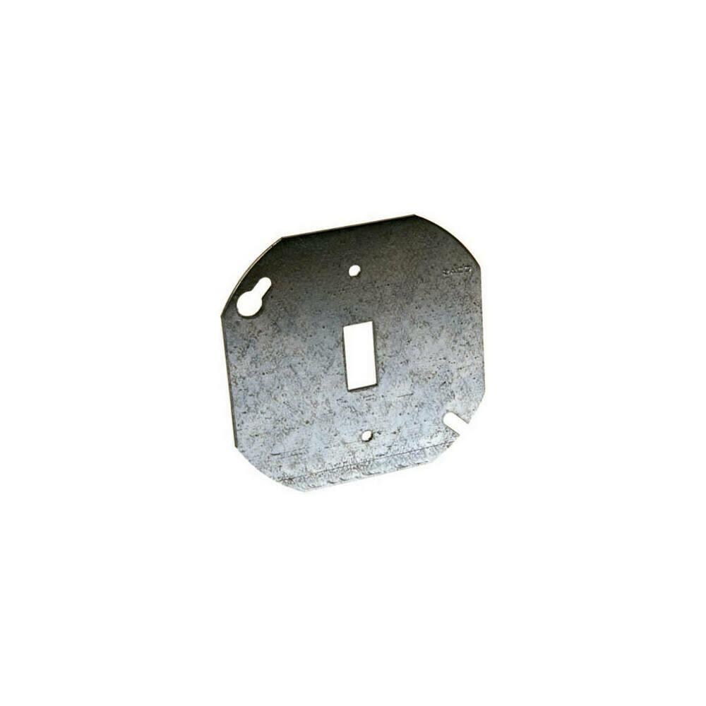 Hubbell-Raco 729 Flat Octagon Cover with Toggle Switch 4-Inch 