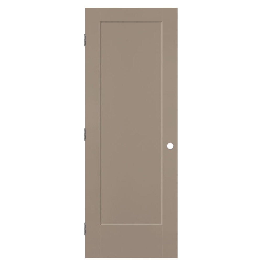 Masonite 826018 32-in x 80-in Sand Piper Hollow core 1-panel square Right hand Smooth Prefinished Molded composite Flat Jamb Single Prehung Interior Door