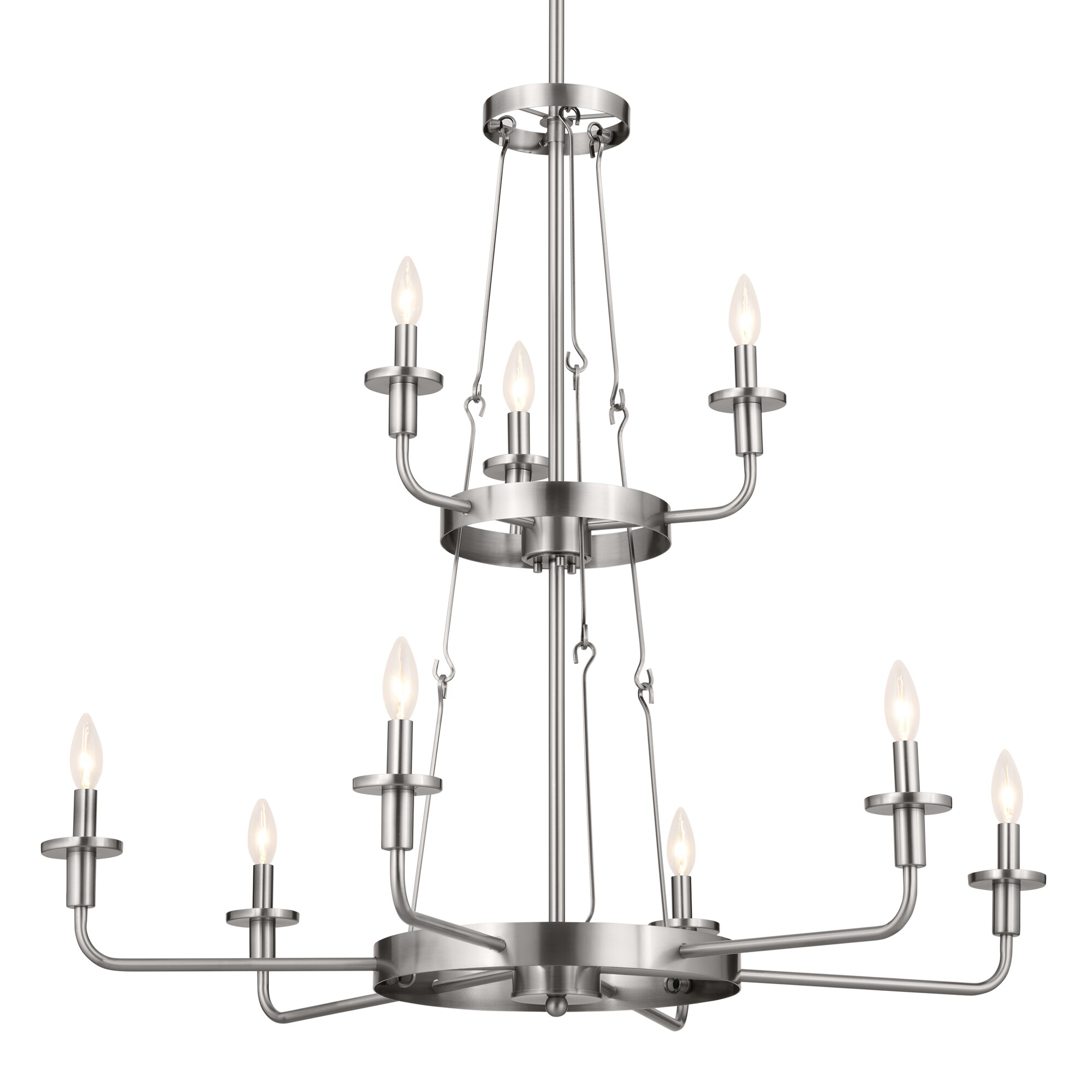 Kichler Vetivene 9-Light Classic Pewter Farmhouse Dry rated Chandelier in  the Chandeliers department at