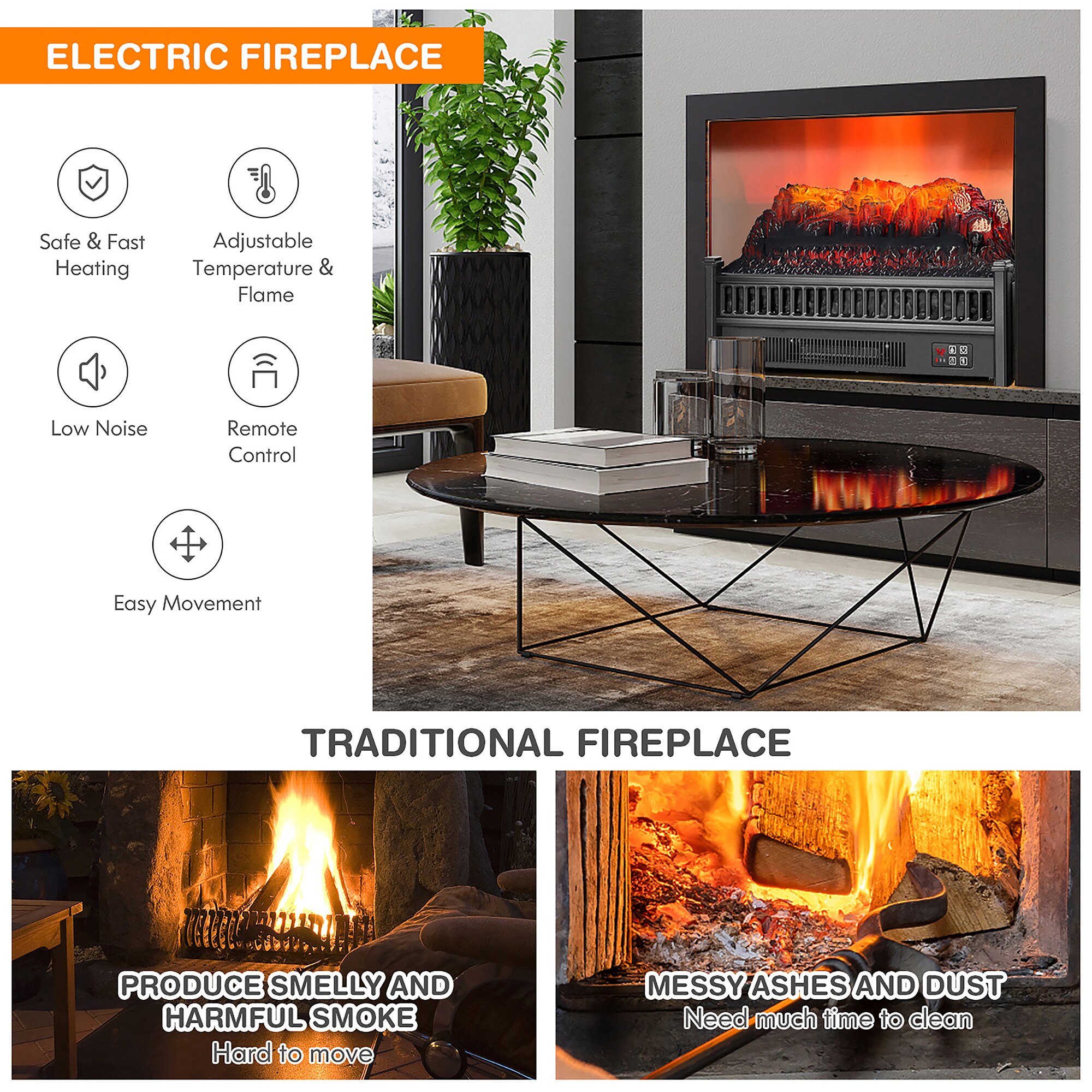 Goplus EP24832US-BK Electric-Fireplaces - View #6