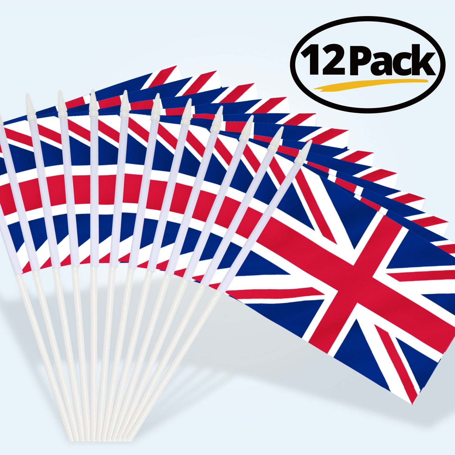 Anley UK Stick Flag 12-Pack 0.6-ft W x 0.4-ft H International Flag