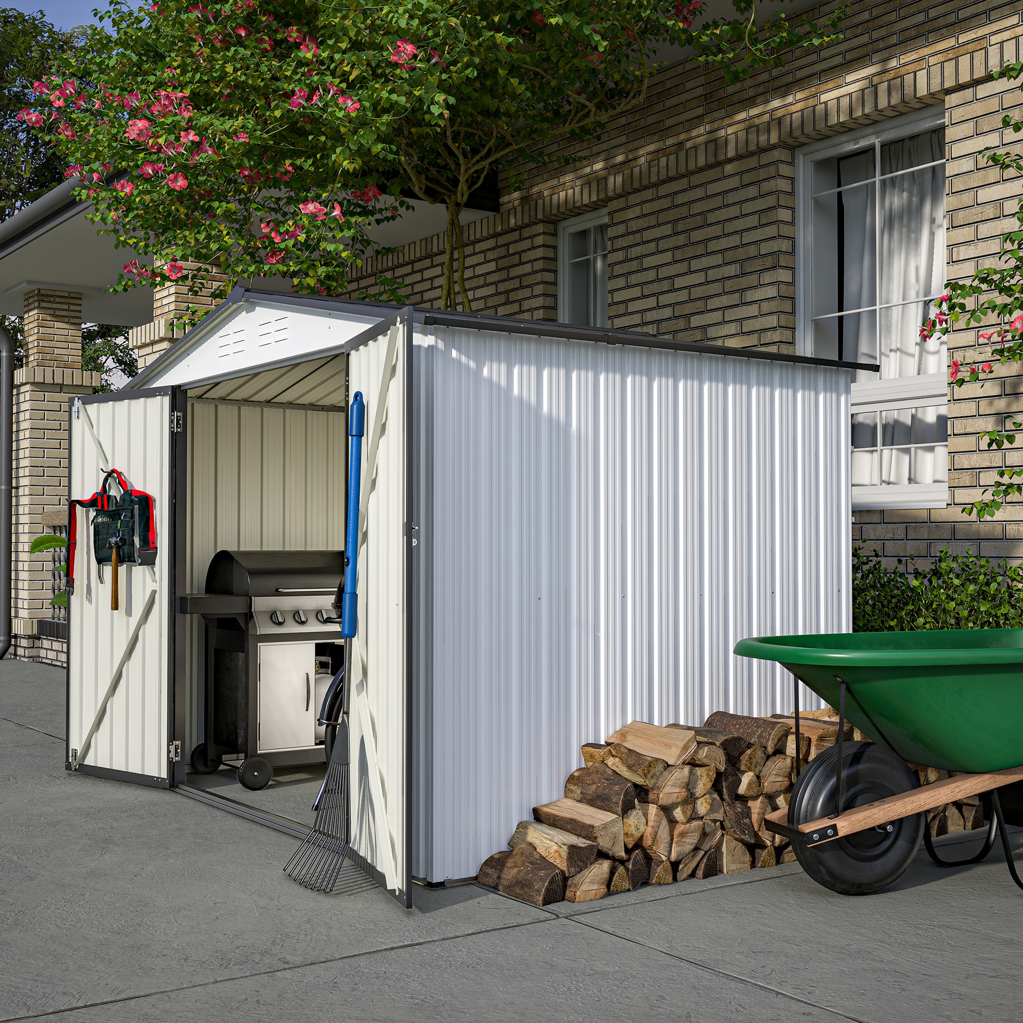 WELLFOR TWSG010-GR Metal-Storage-Buildings-Sheds - View #10