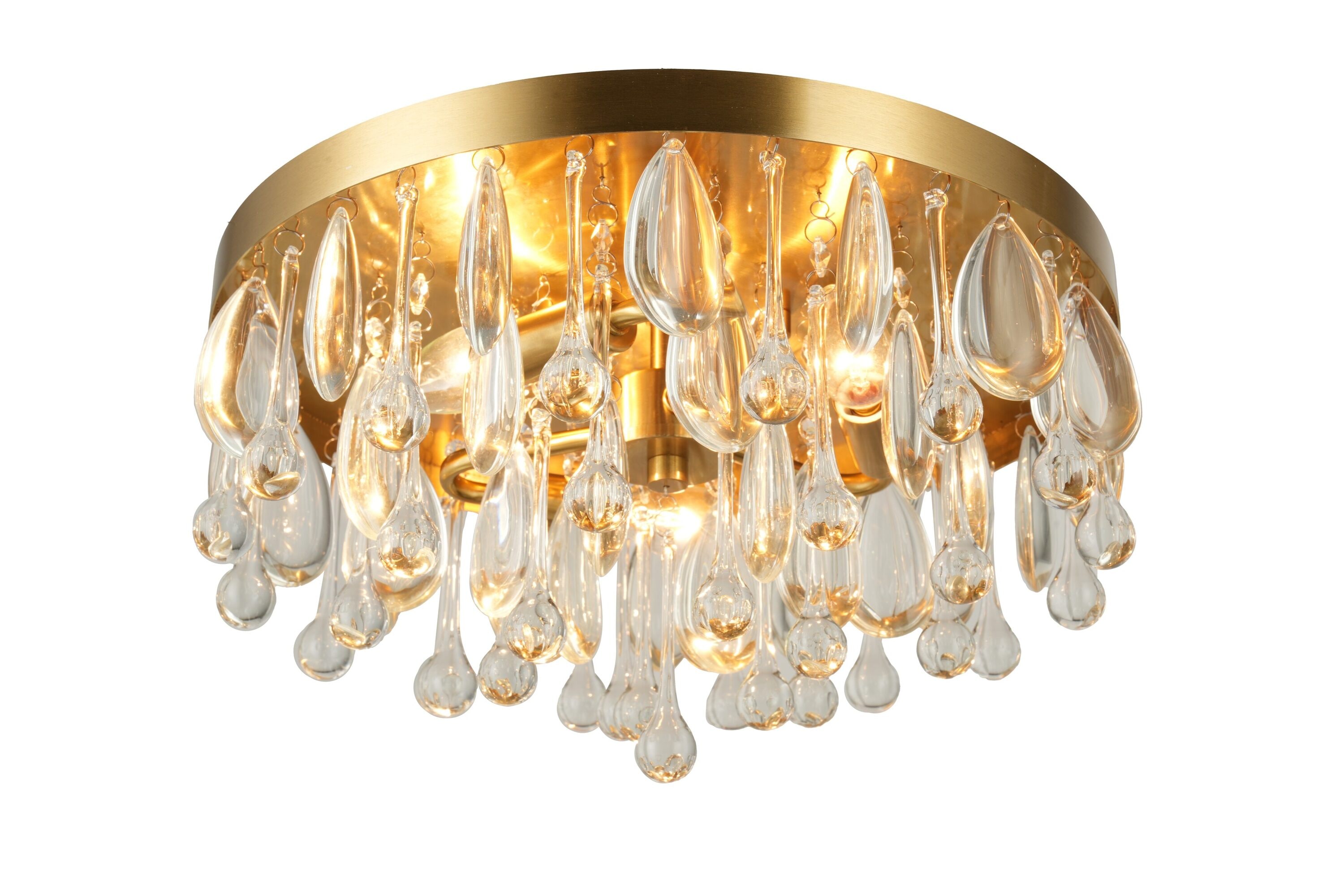 Kenroy Home 24392-001 Cascade 3 -Light 13-in Brushed Gold Flush Mount Light