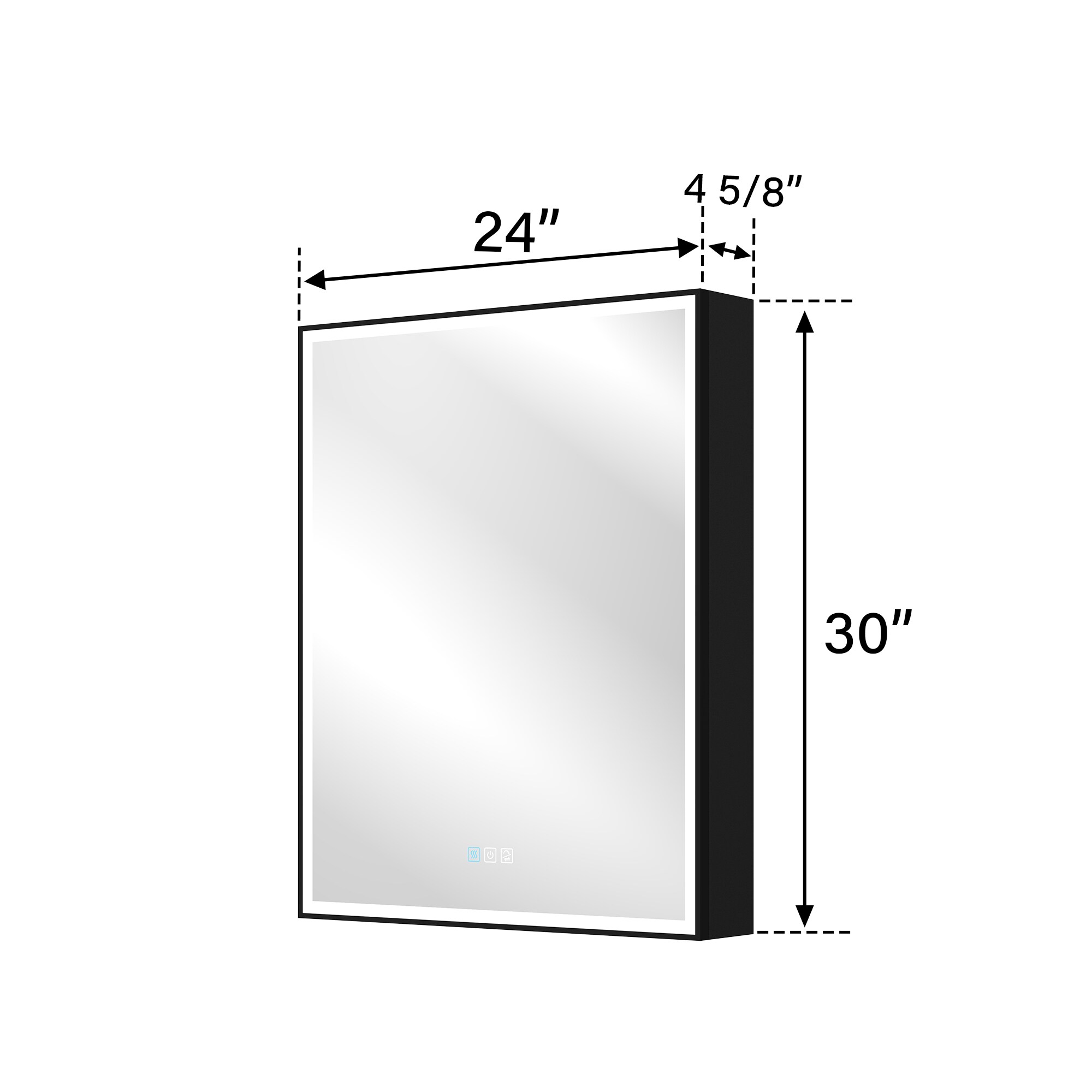 Forclover 24-in x 30-in Lighted LED Fog Free Surface/Recessed Mount ...