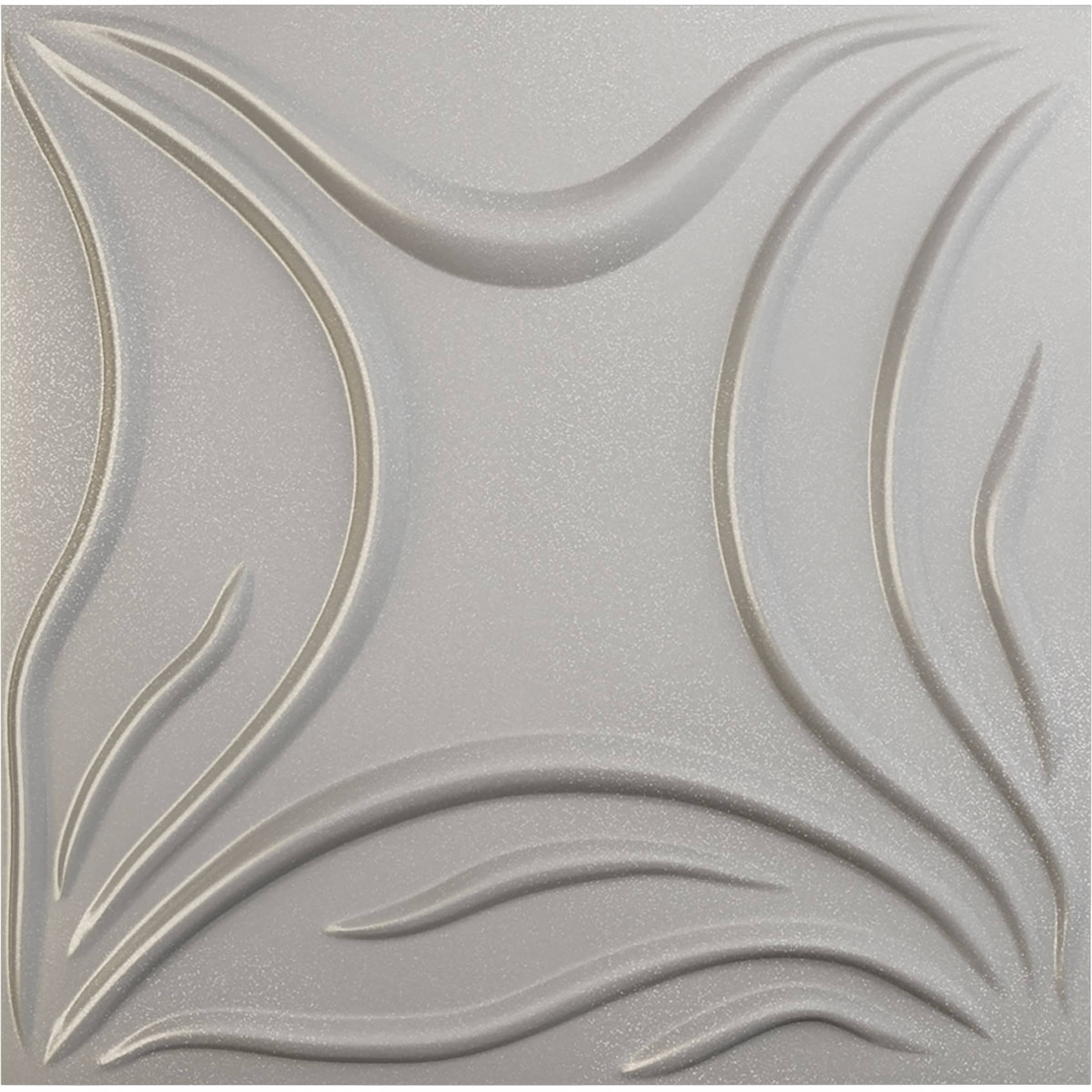 Ekena Millwork WP20X20SVASV-CASE-12 19-5/8-in x 19-5/8-in Embossed Paintable/Stainable Silver PVC Wall Panel ( 12 -Pack, Covers