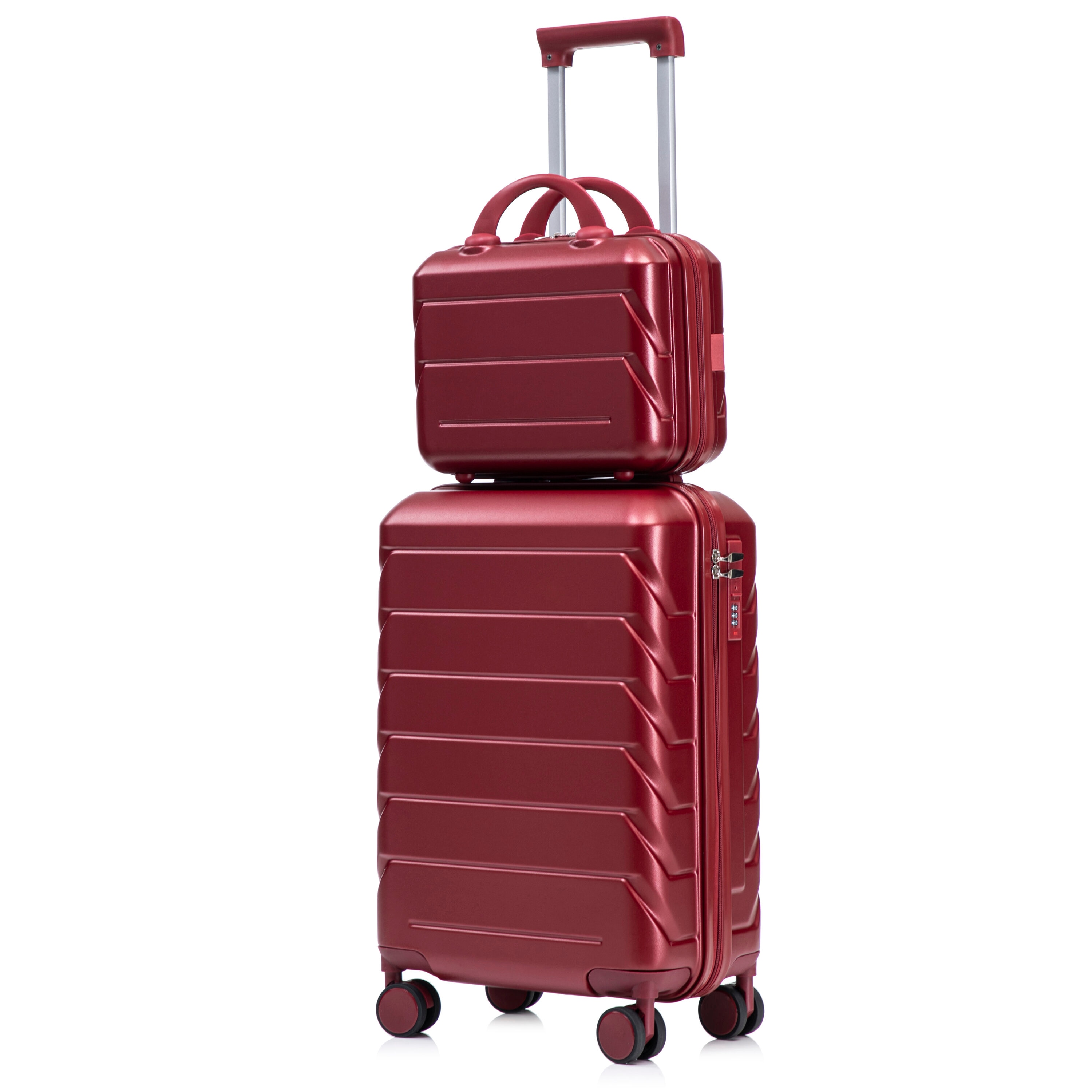 TATAHANCE 2 -Bag Hardshell 14.40 x 9.10 x 22.20 Plastic Wine Red Spinner Suitcase set