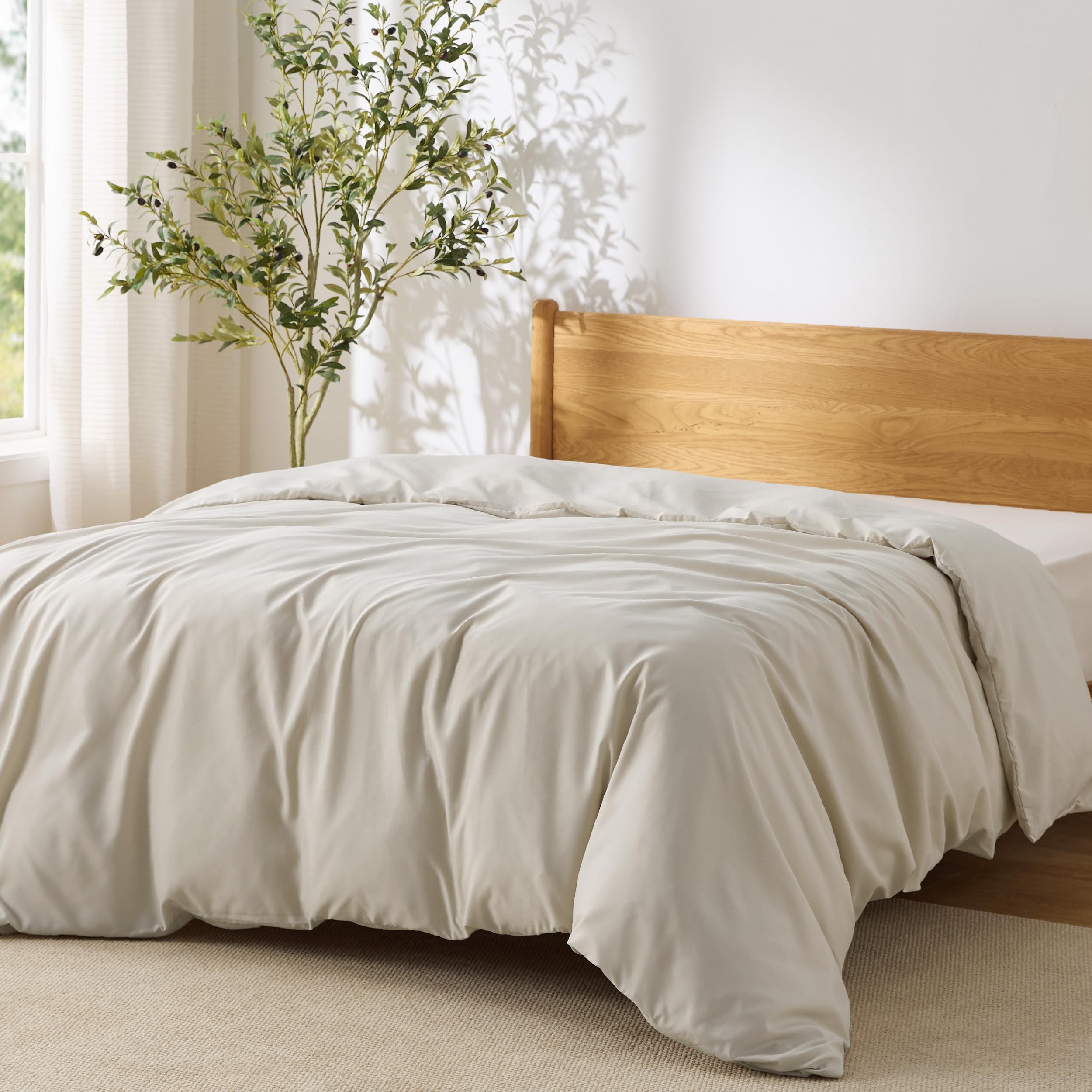 Bedsure 90x90 Queen 3-Piece Beige Duvet Cover