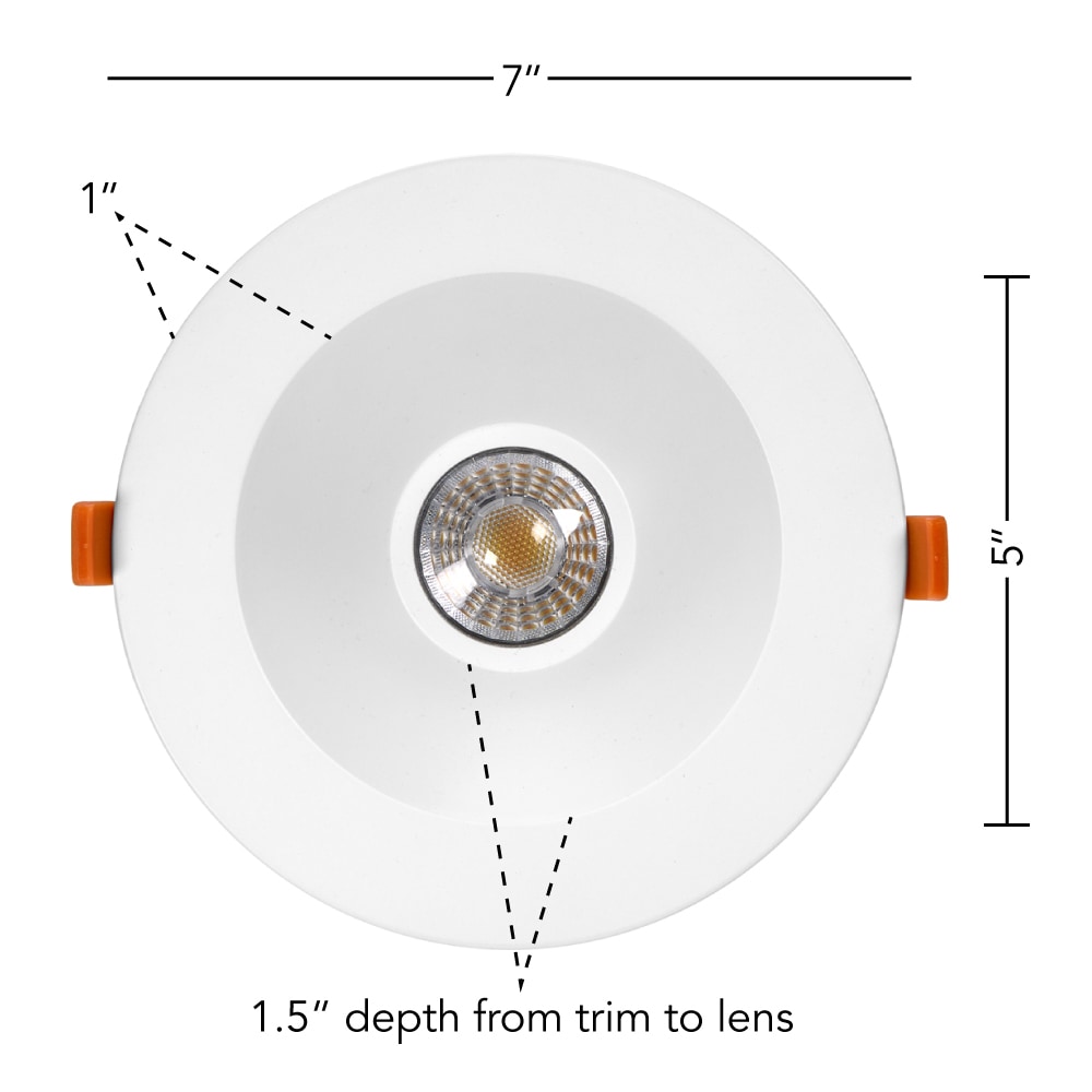 7-Inch White Aluminum Round LED Recessed Downlight