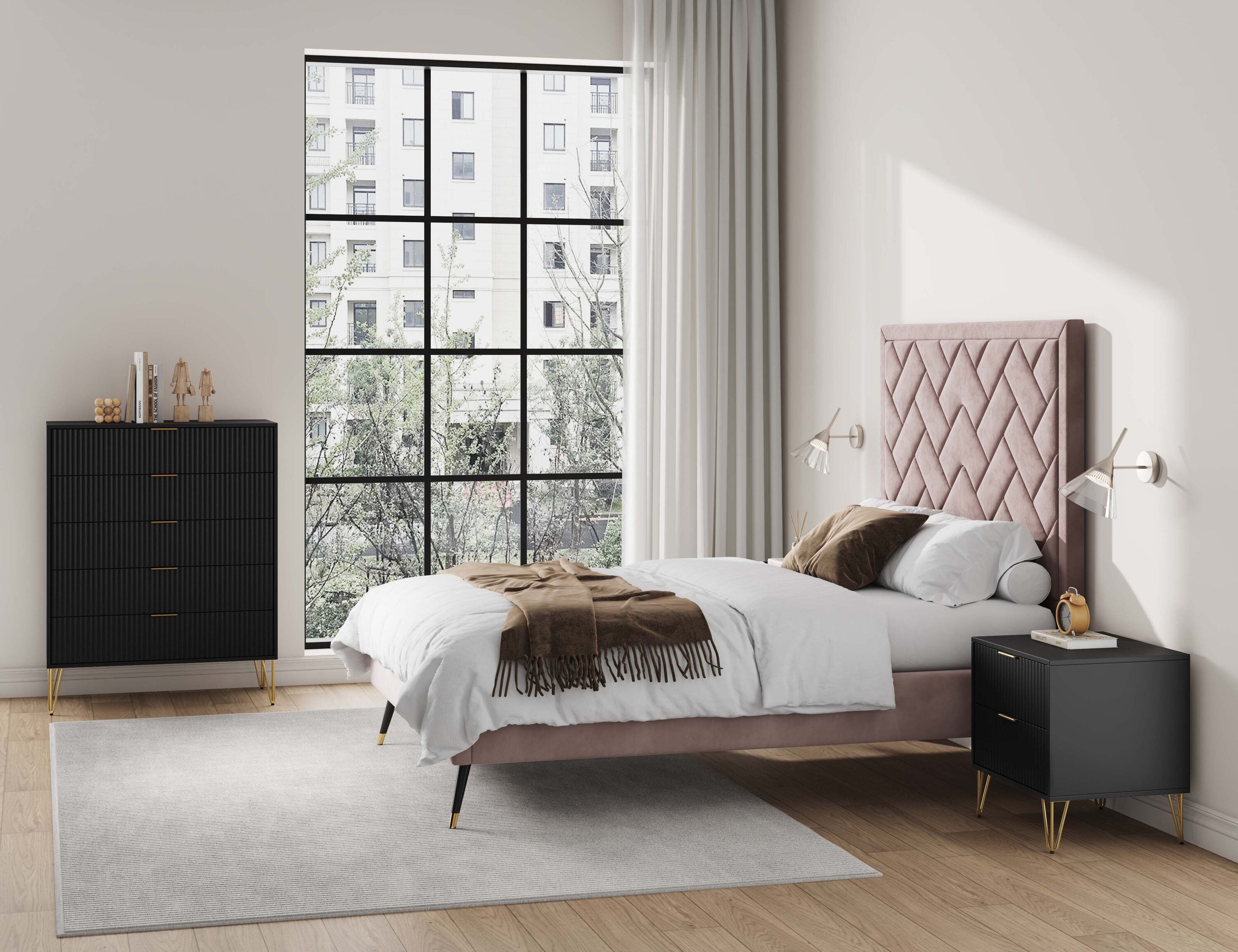 Manhattan Comfort 2-DB06-BK Black 7 -Drawer Standard dresser