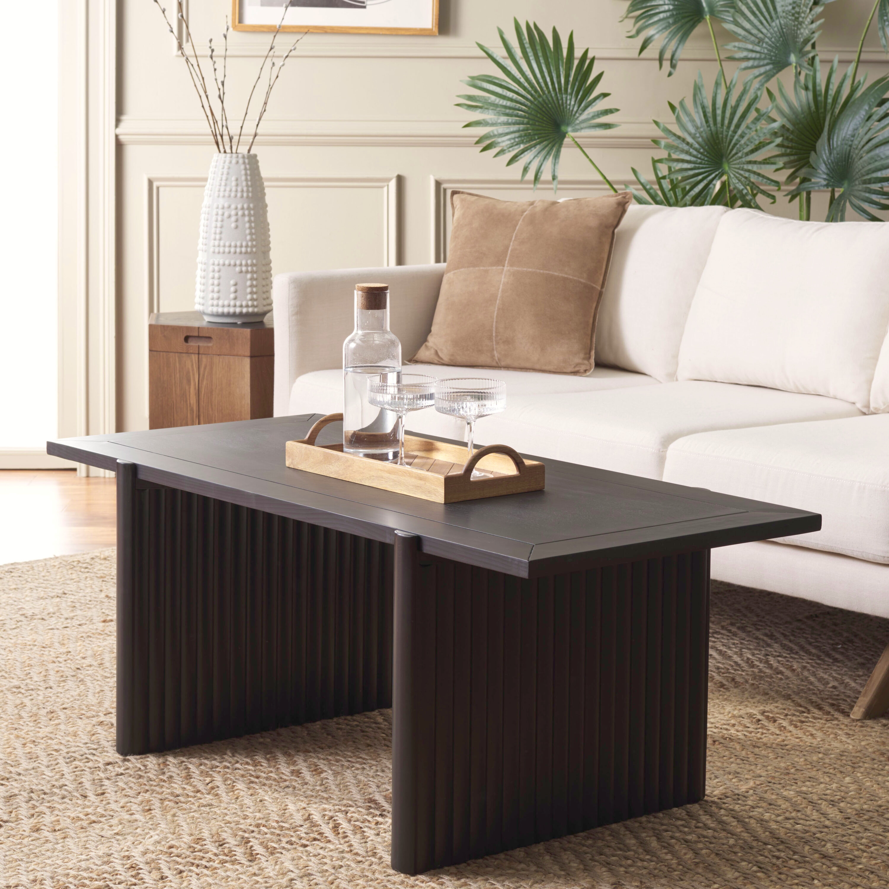 Safavieh COF9701B Modern Wood Nc Coating 47.25-in W x 18.11-in H Coffee Table