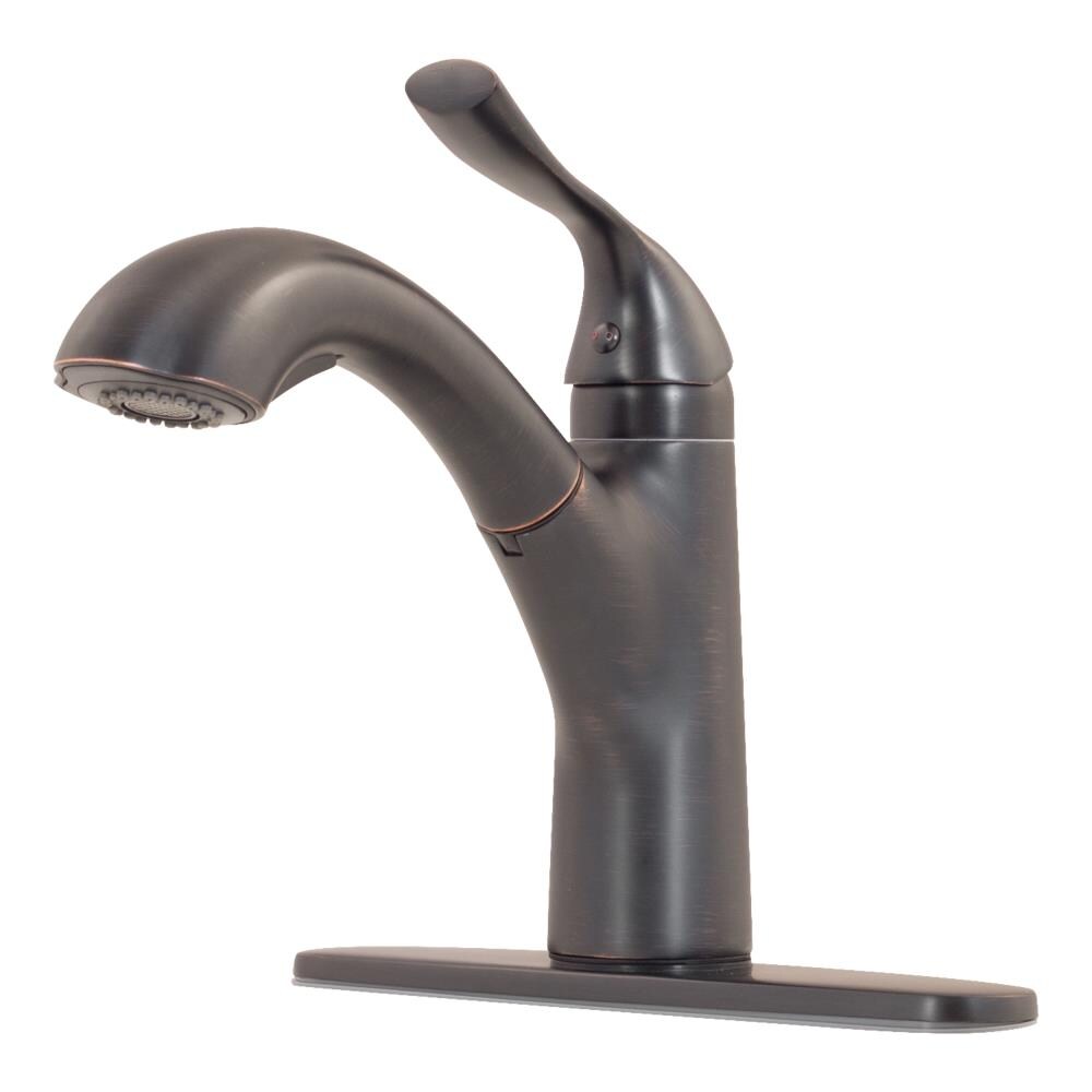 Topia Oil Rubbed Bronze 1-Handle Deck-Mount Pull-Out Handle Kitchen Faucet