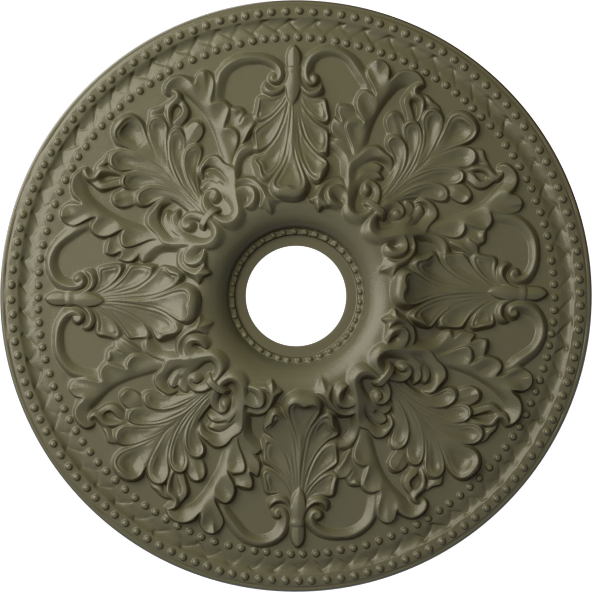 Ekena Millwork CM23ASSSF Ashley 23.875-in W x 23.875-in L Painted Spartan Stone Polyurethane Whole Ceiling Medallion
