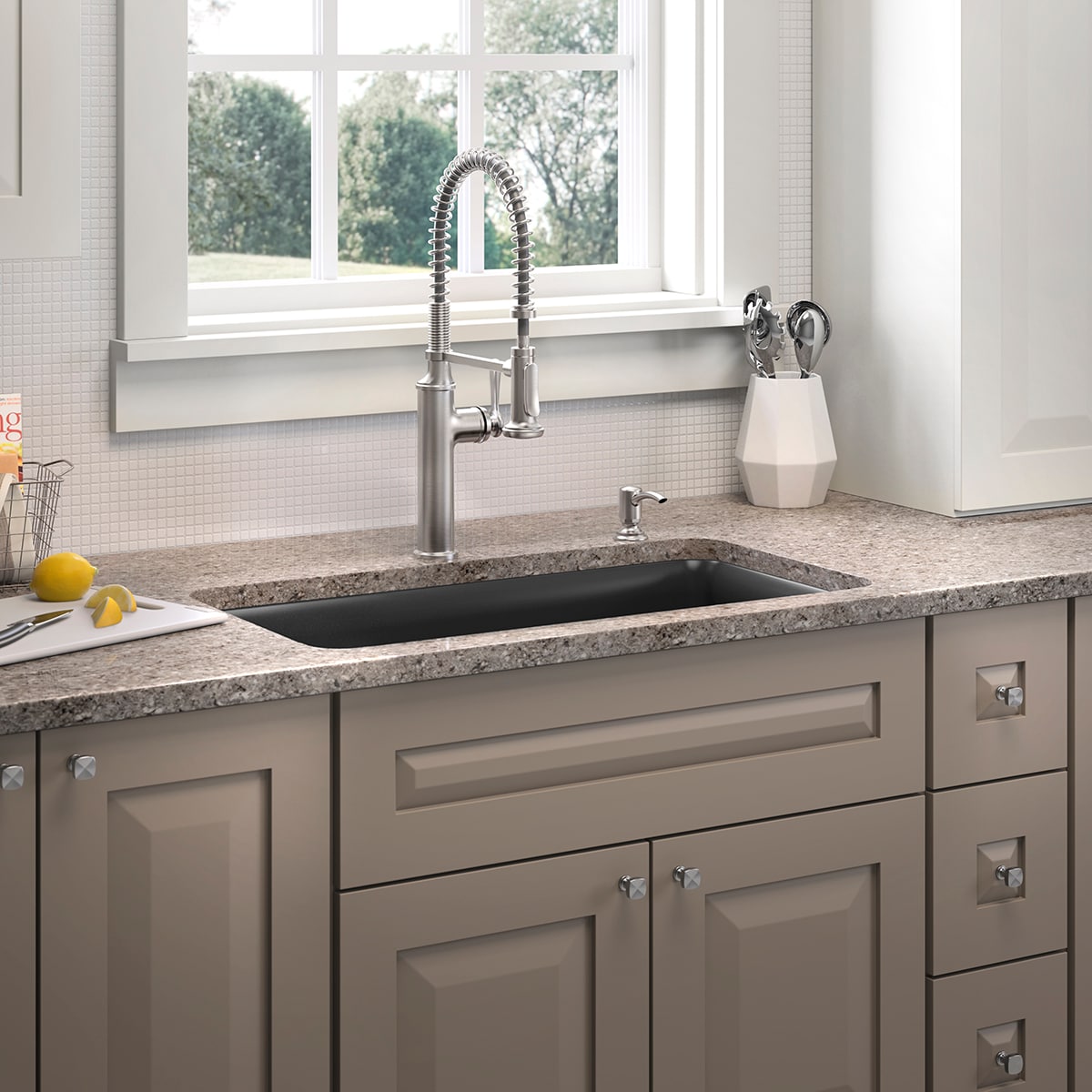 Kohler K-8204 Cairn 33-1/2 Undermount Double-Bowl Kitchen Sink - Matte Graphite