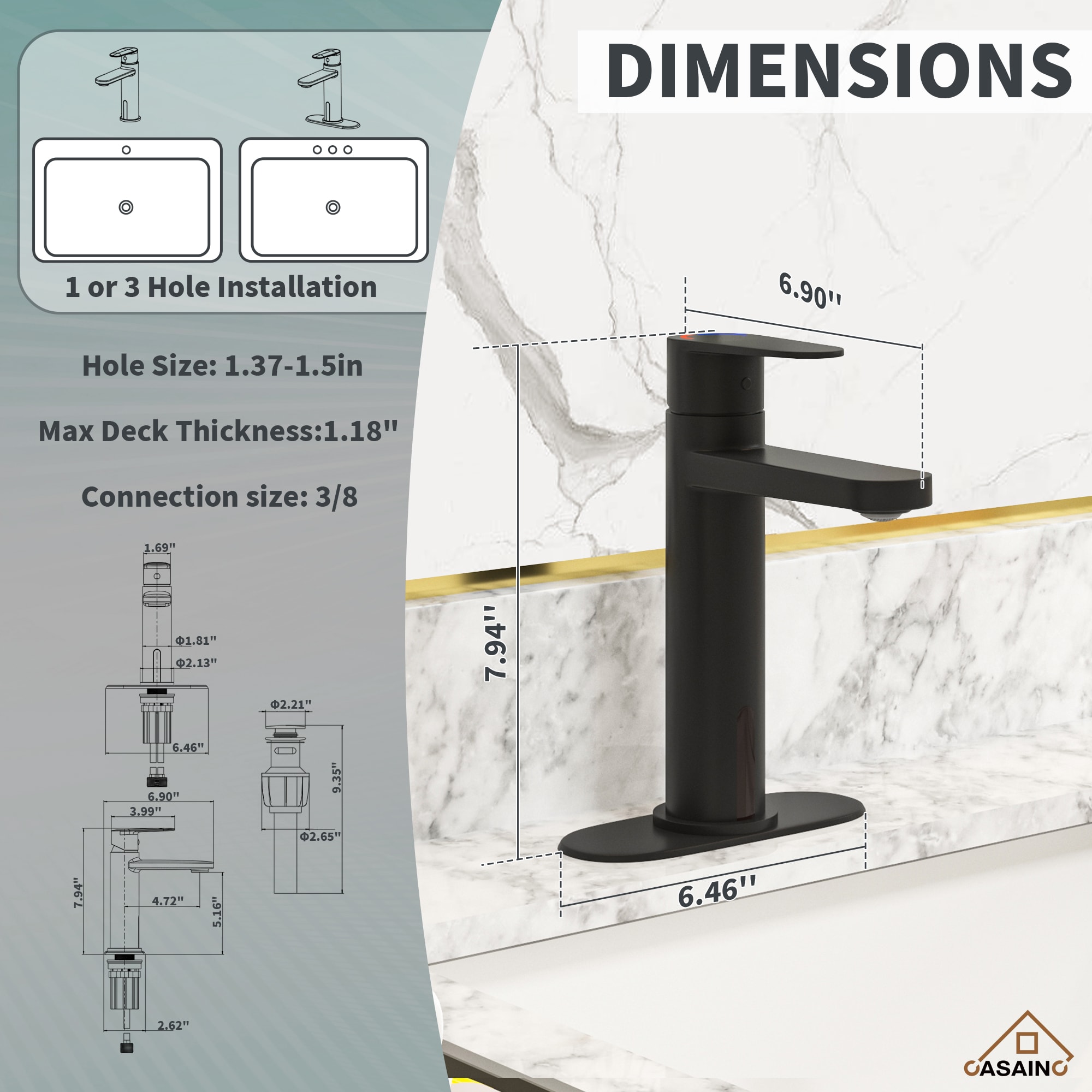 CASAINC KCLT0035MB Lavatory-Faucets - View #4