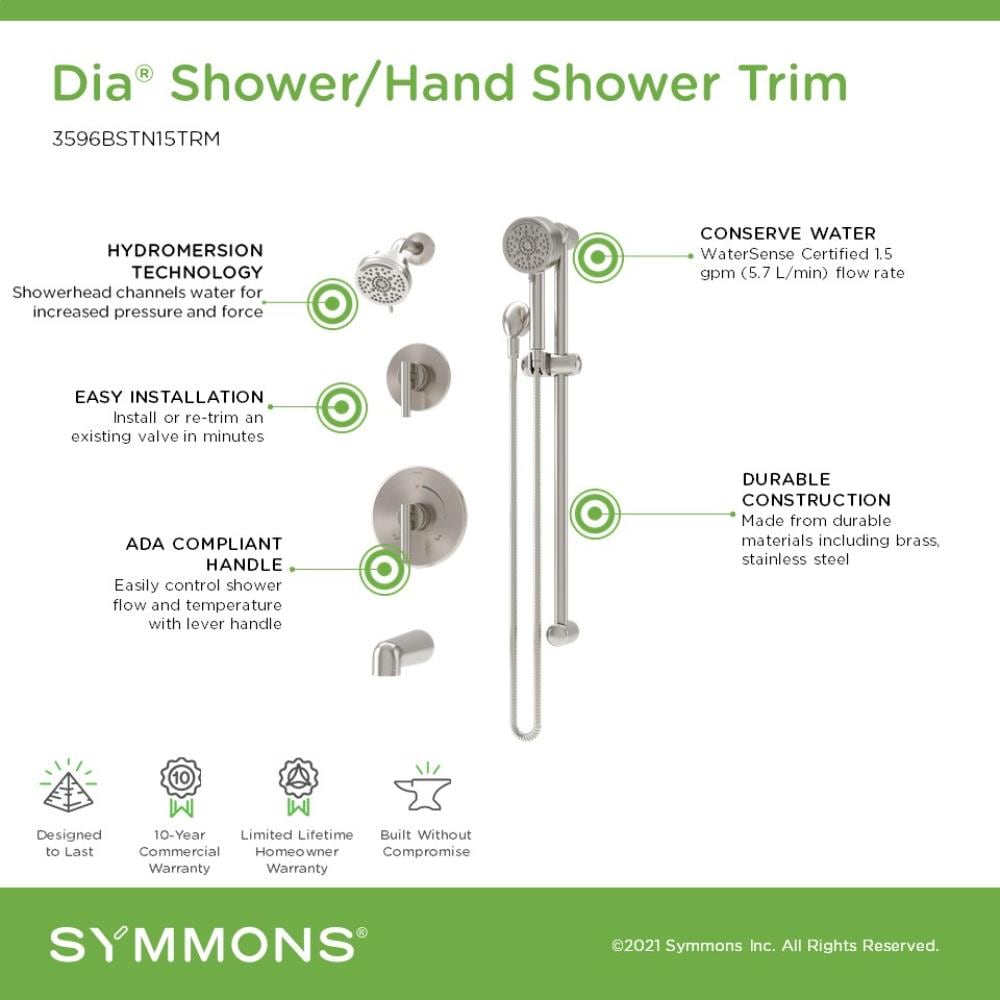 Symmons 3596BSTN15TRM Tub-Shower-Faucets - View #3