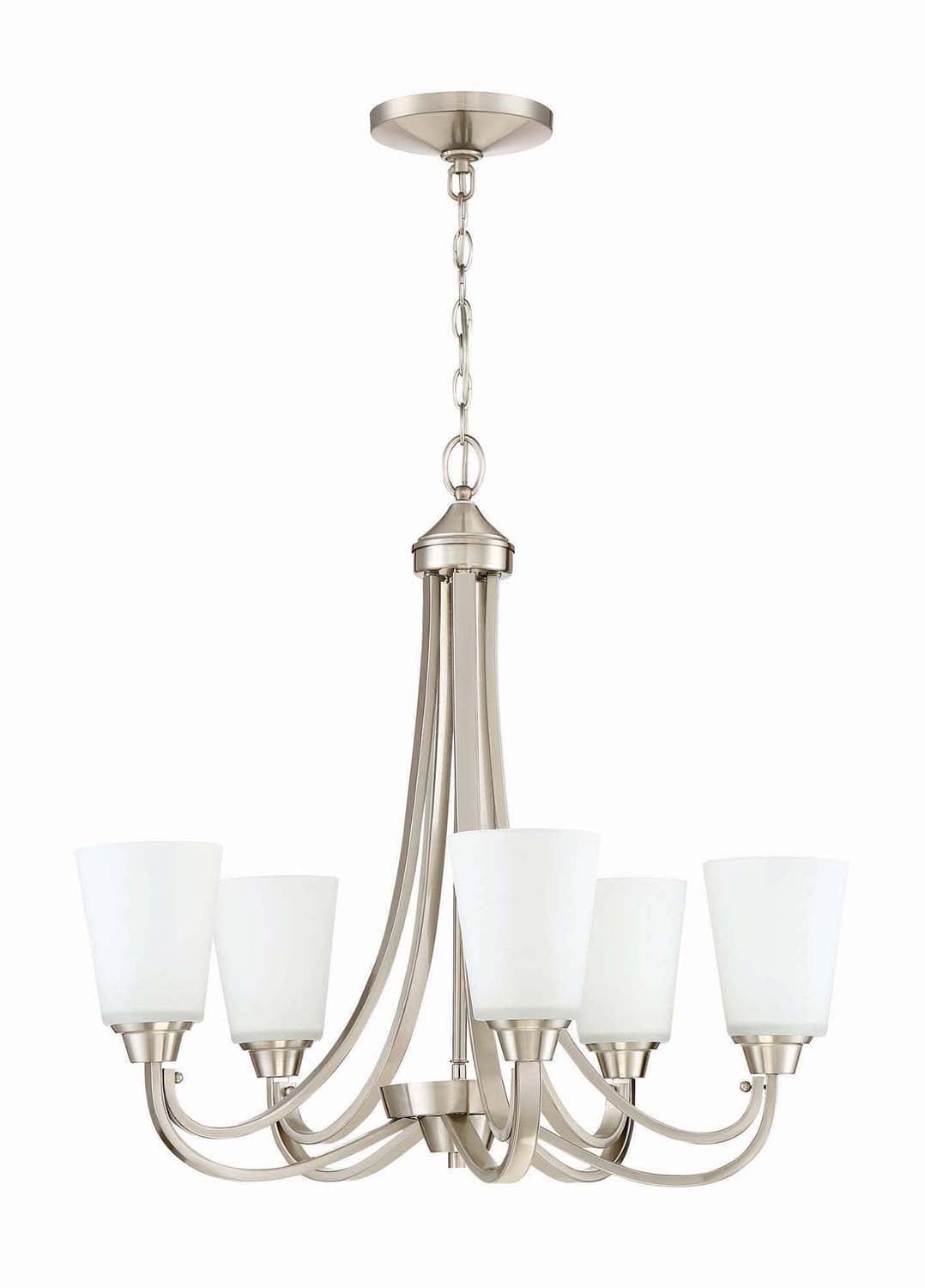 Craftmade 41925-BNK Grace 5 -Light Brushed Nickel Transitional For Use in Bedrooms, Dining Rooms, Foyers, Kitchens, Living Rooms Chandelier