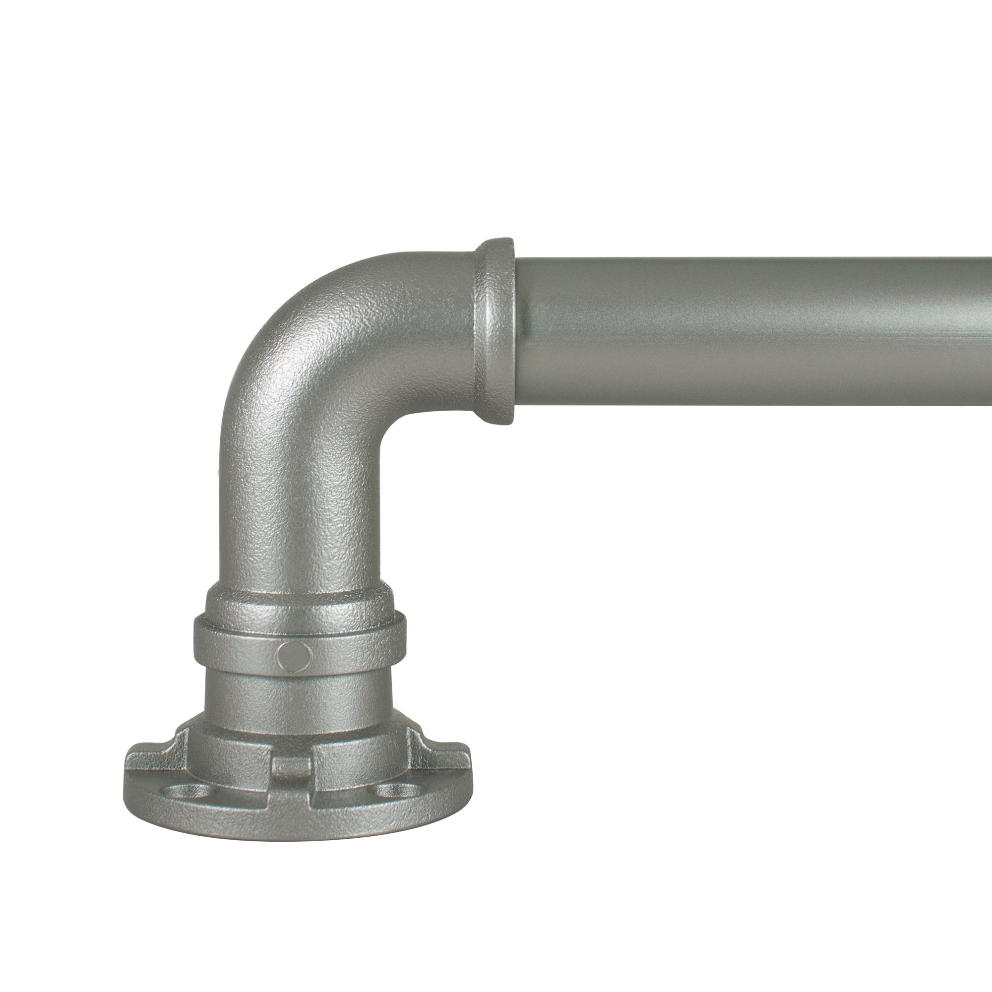 Decopolitan 30757-SL36 36-in to 72-in Silver Steel Wrap-around curtain rod with Finials