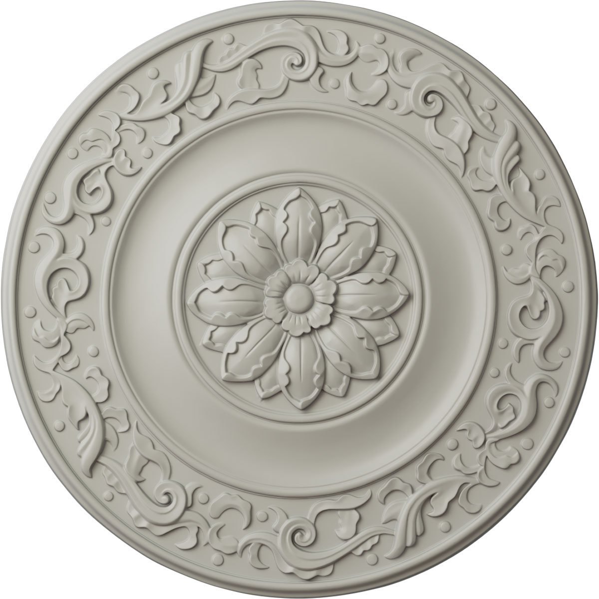 Ekena Millwork CM47MIPCF Milan 51-in W x 51-in L Painted Pot Of Cream Polyurethane Whole Ceiling Medallion