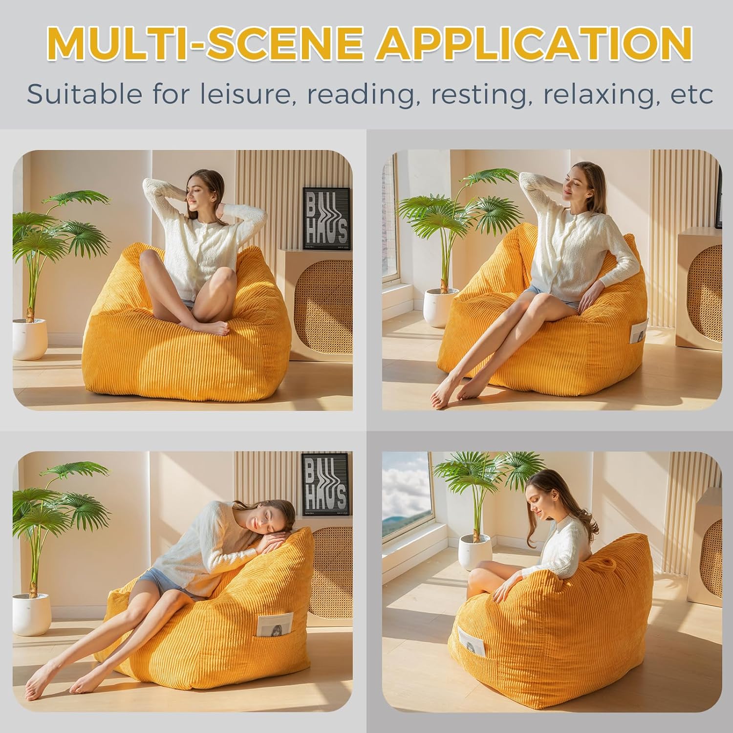 MAXYOYO M-A52-ORANGE Bean-Bag-Chairs - View #3