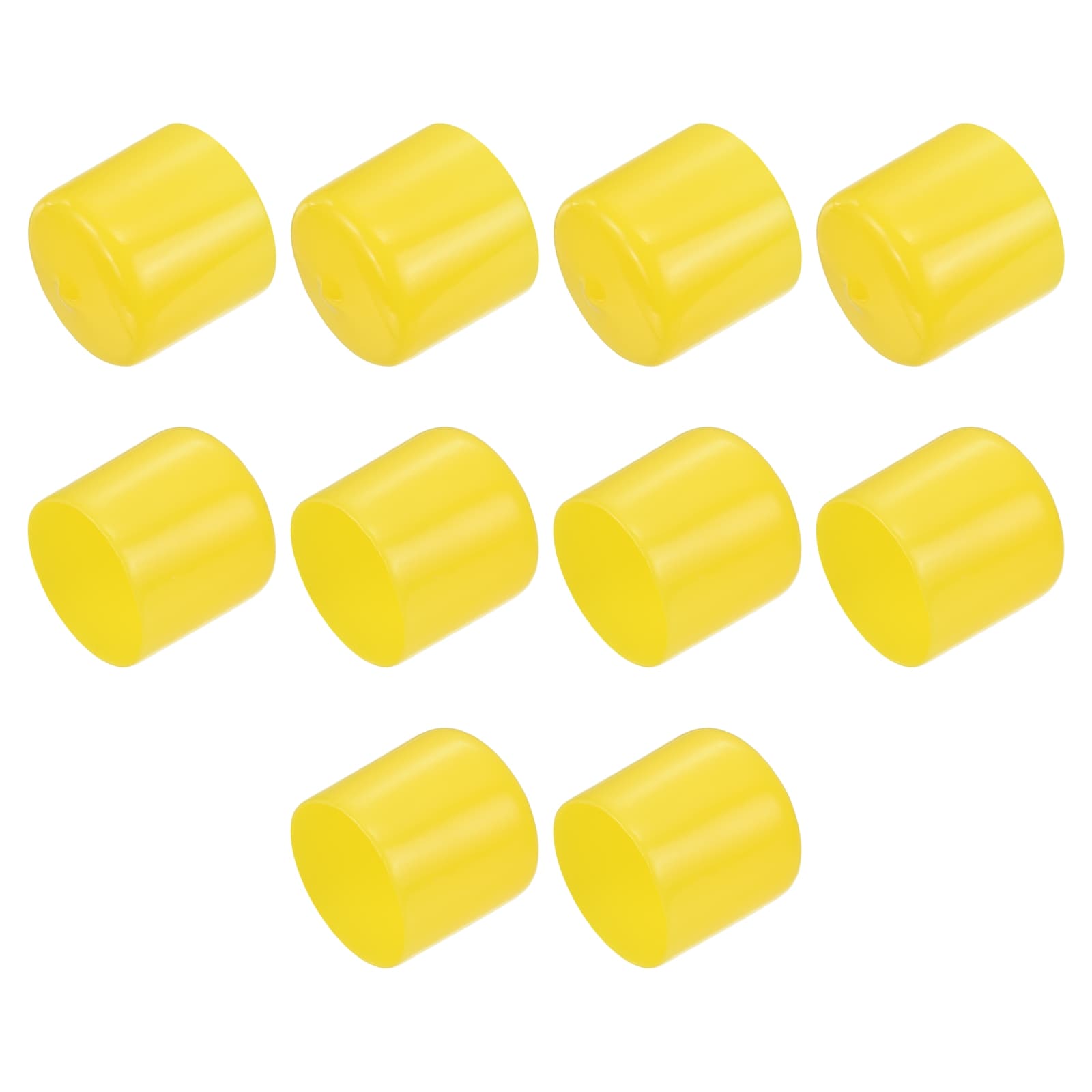 Unique Bargains 10pcs Rubber End Caps 32mm(1 1/4 Inch) ID Vinyl Round End Cap Cover Screw Thread Protectors Yellow