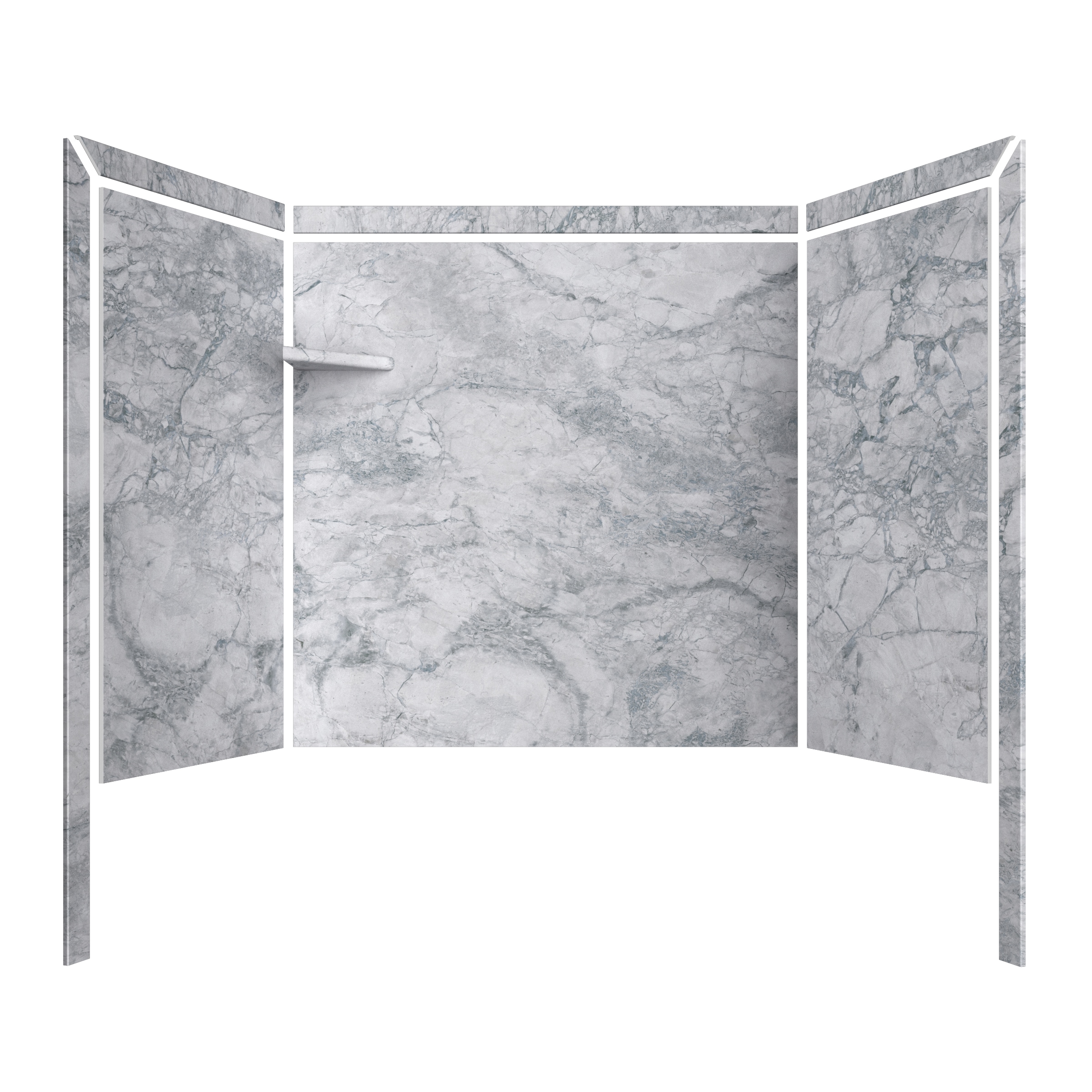 FlexStone TSK60326031EV Elite 60-in L x 32-in W x 60-in H Everest 3 -Piece Glue Up Bathtub Back Wall Panel