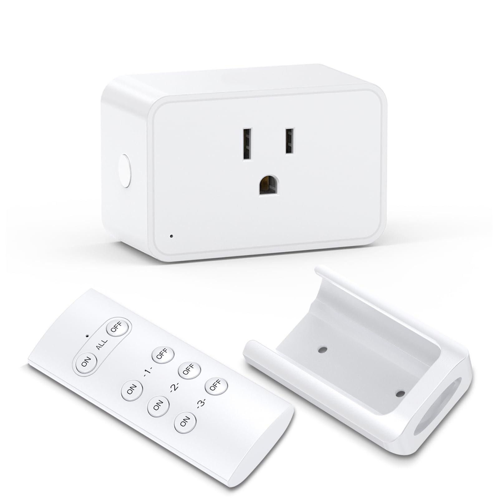 ITOPFOX  Remote Control Outlet Wireless Electrical Outlet Switch for Appliances and Christmas Lights 100FT Range Programmable ETL FCC Listed 1 Kit