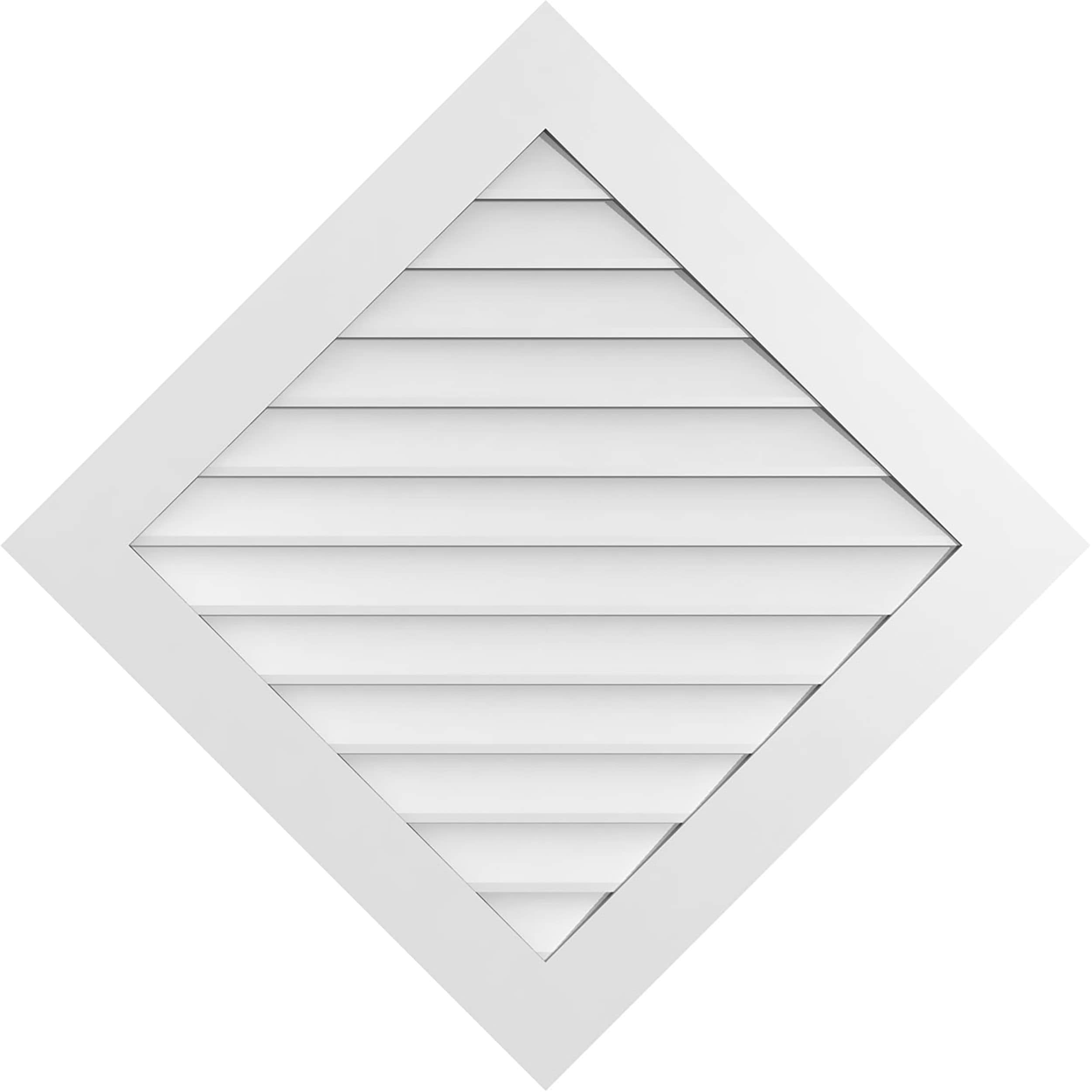 Ekena Millwork GVPDI42X4201SF 42-Inches x 42-Inches Off-white Diamond PVC Gable Louver Vent