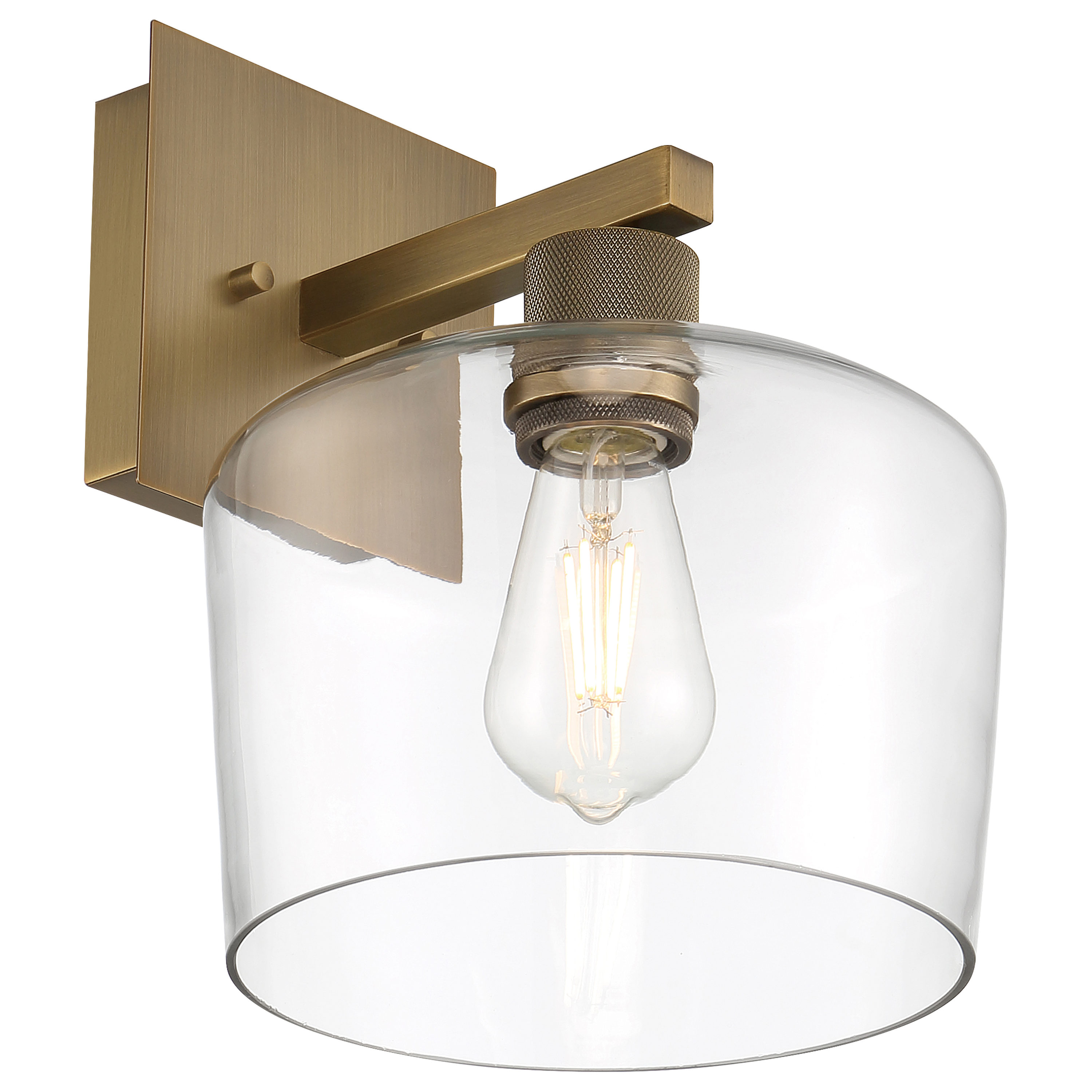 Port Nine Antique Brushed Brass Dimmable LED Wall Sconce