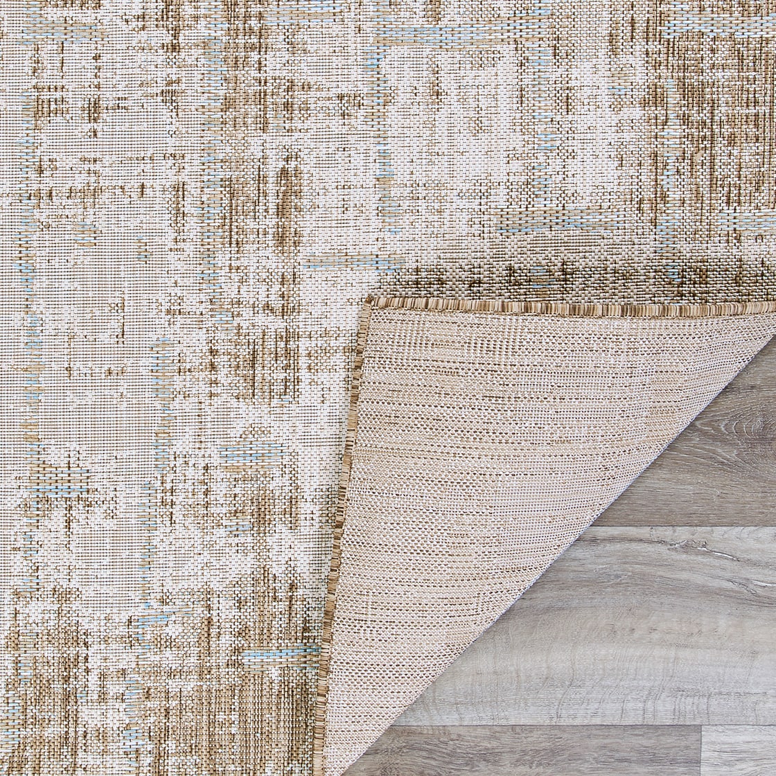 Charm Sand-Ivory 5' x 7' Reversible Synthetic Area Rug