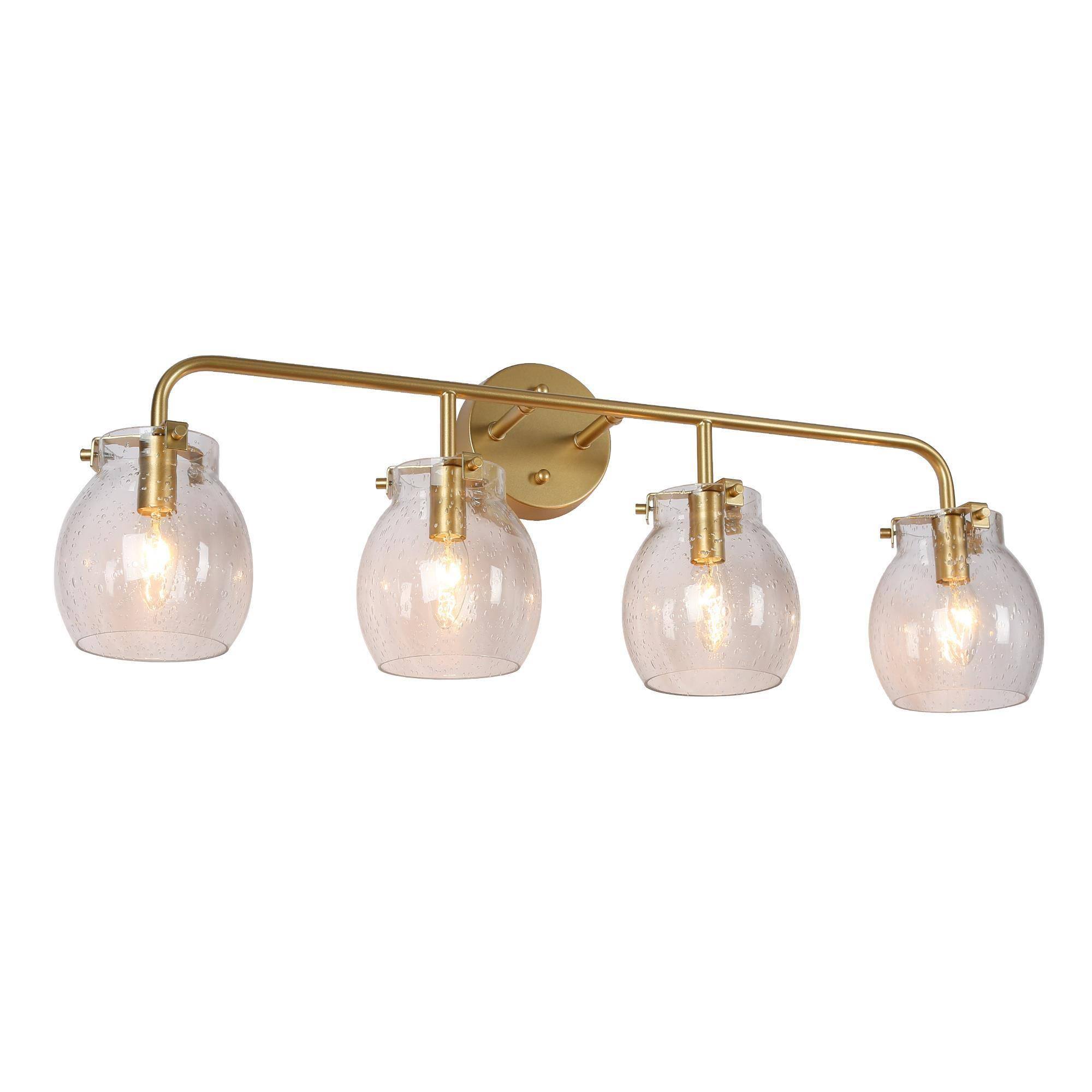 ZEVNI - Farmoosy Traditional 29.1-in 4 Light Matte Gold Traditional Bathroom Vanity light bar